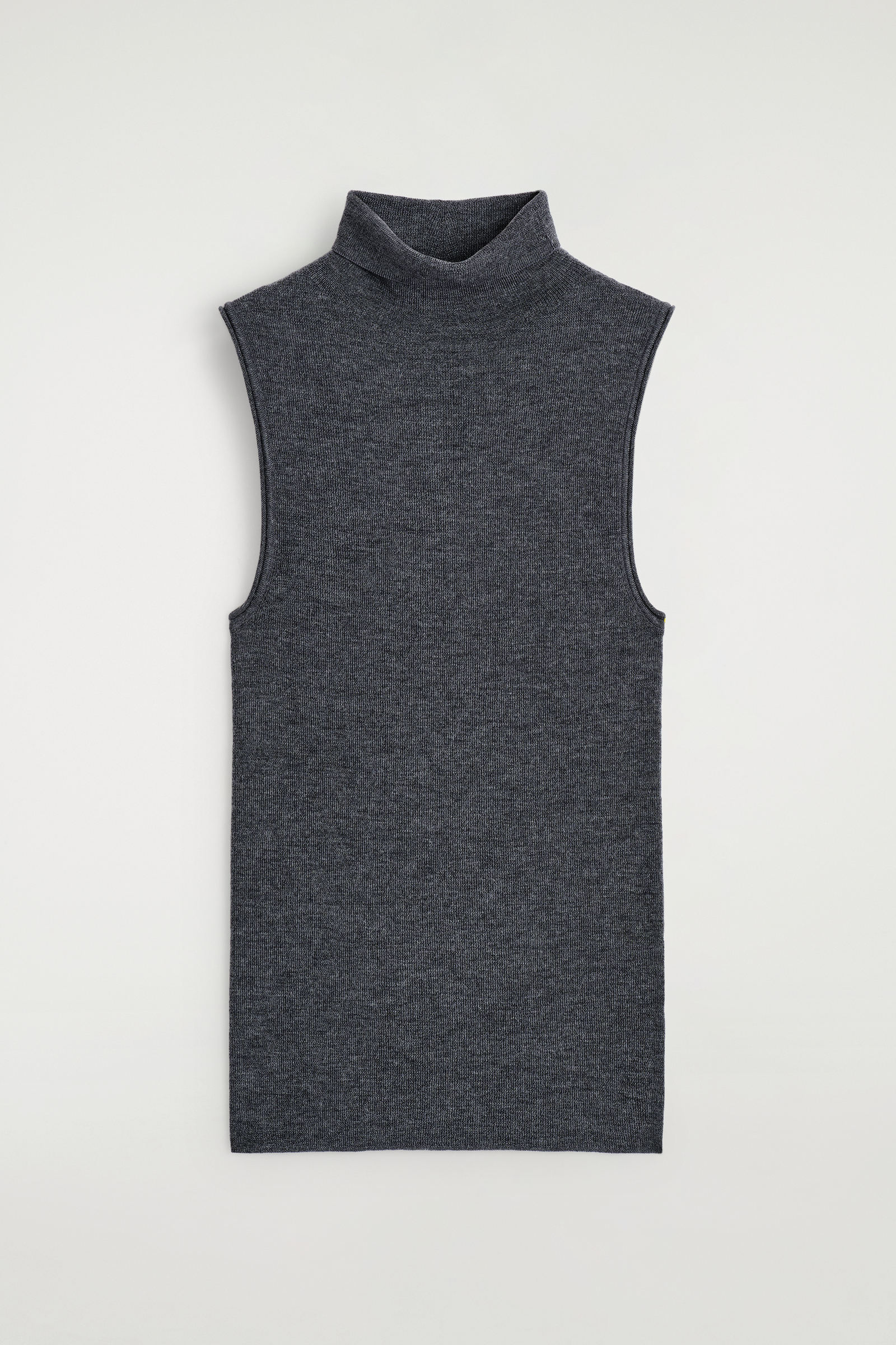 SEAMLESS MERINO WOOL HIGH-NECK TOPCHARCOAL MÉLANGE