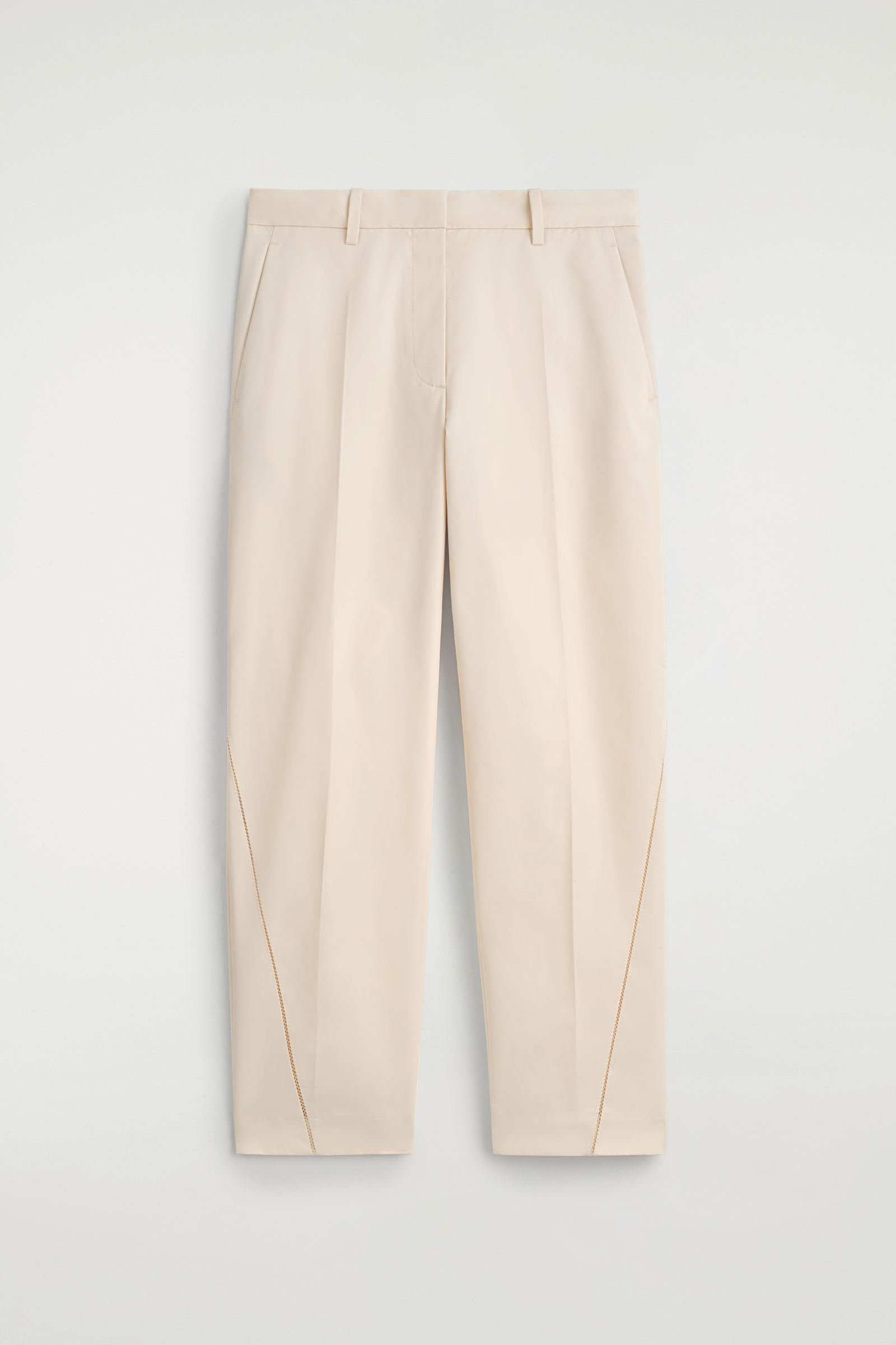 EMBROIDERED COTTON TROUSERSCREAM