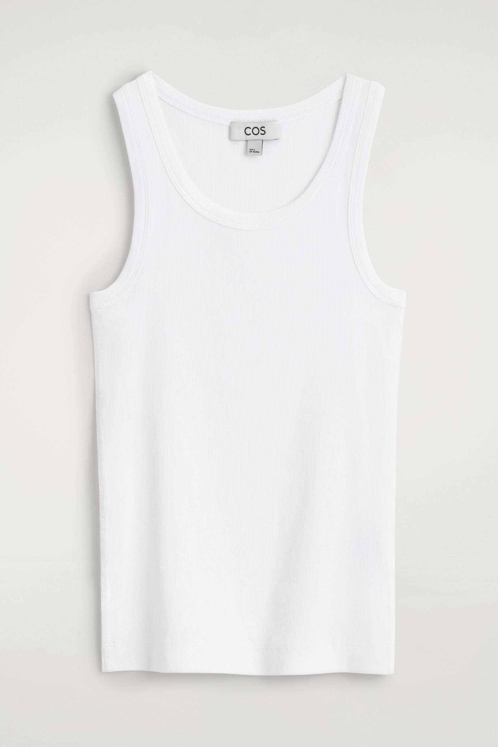 RIBBED COTTON TANK TOPWHITE