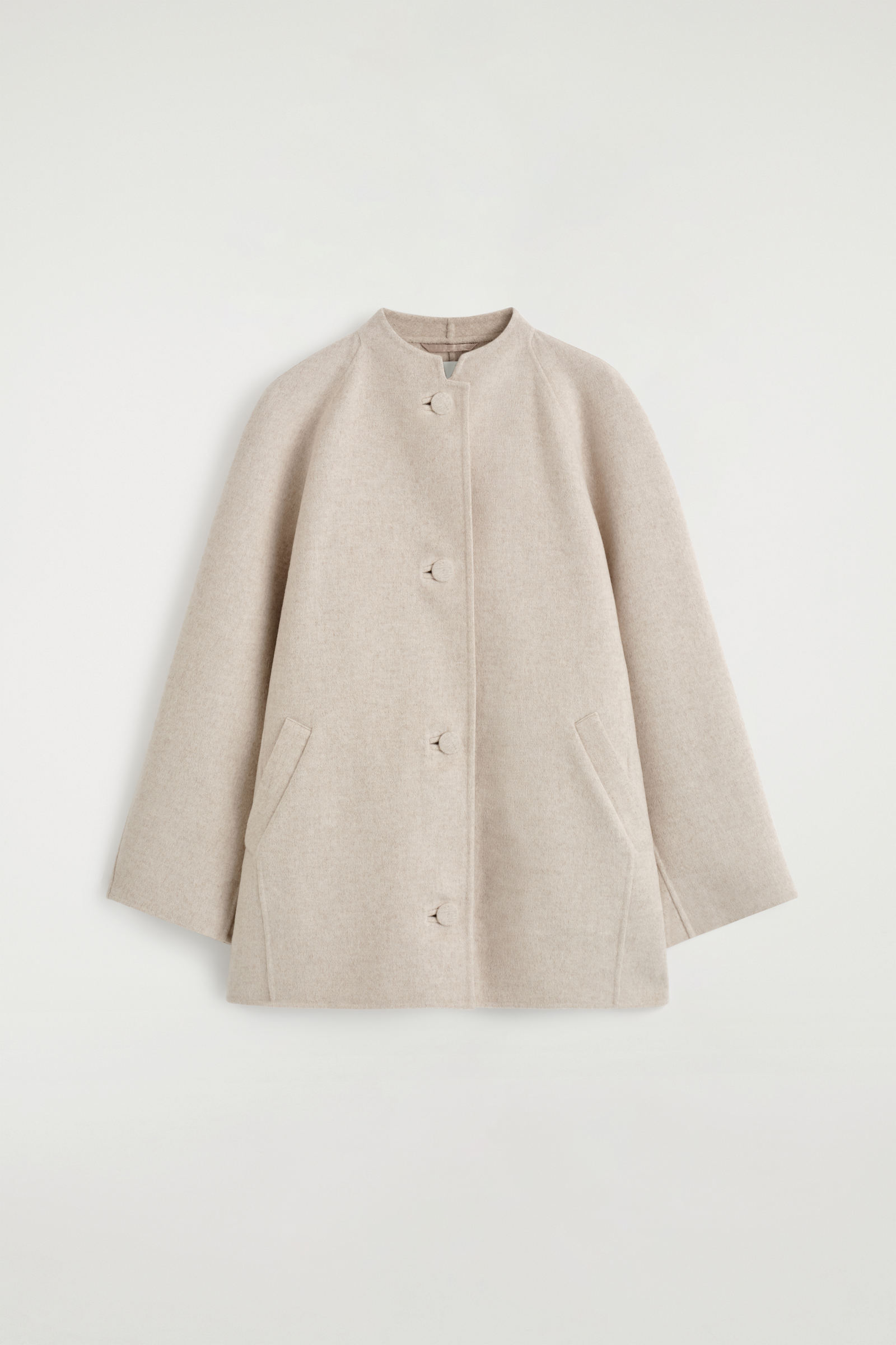 ROUNDED DOUBLE-FACED WOOL JACKETBEIGE