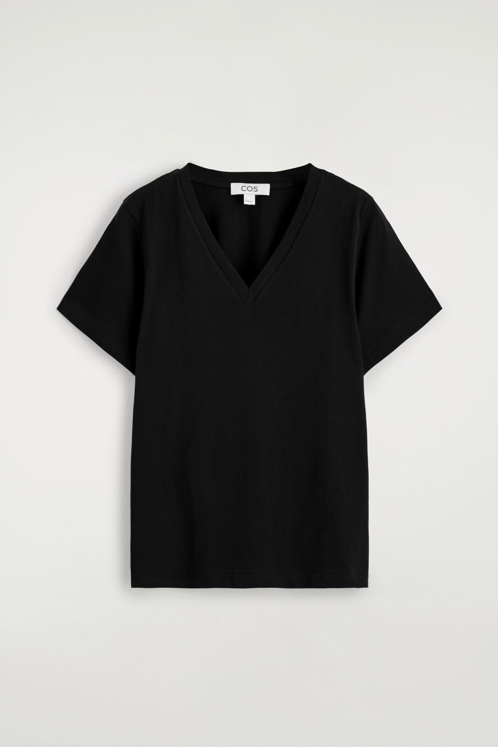 COTTON V-NECK T-SHIRTBLACK