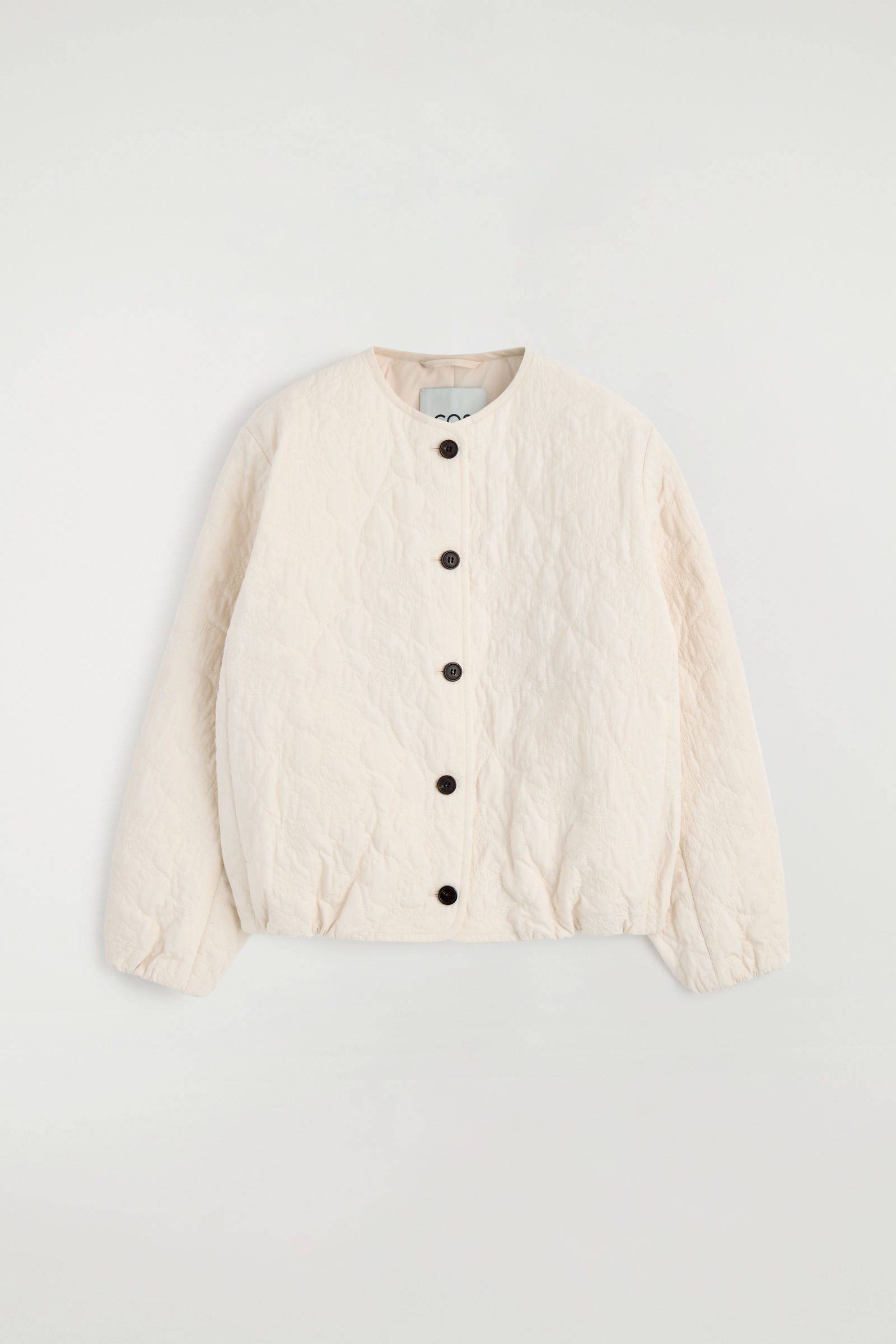 EMBROIDERED QUILTED LINER JACKETIVORY