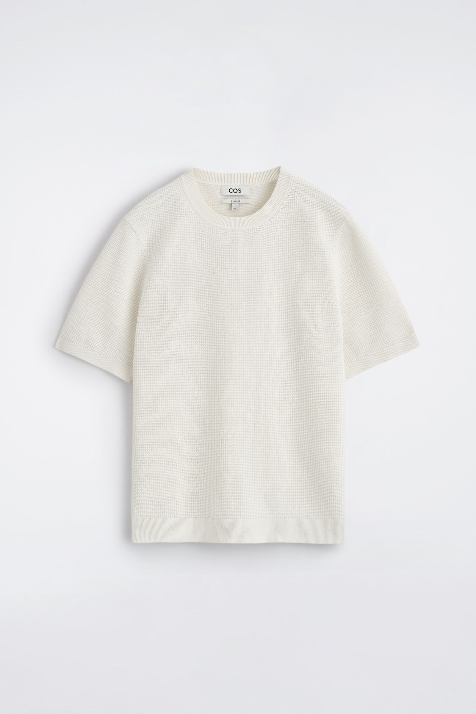 WAFFLE-KNIT COTTON T-SHIRTOFF-WHITE