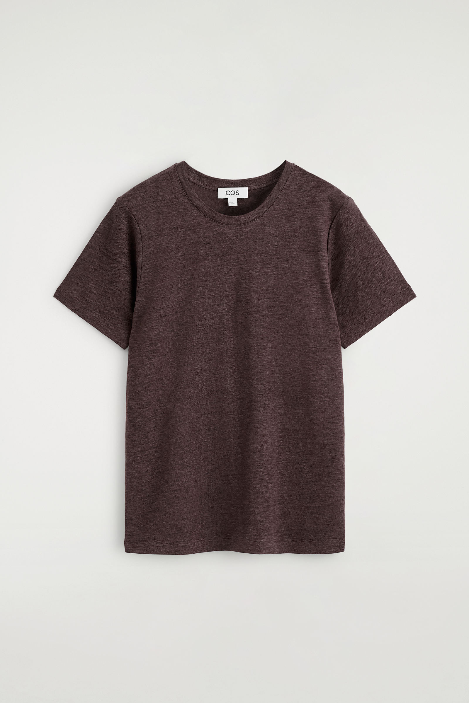 CREW-NECK LINEN T-SHIRTBORDEAUX