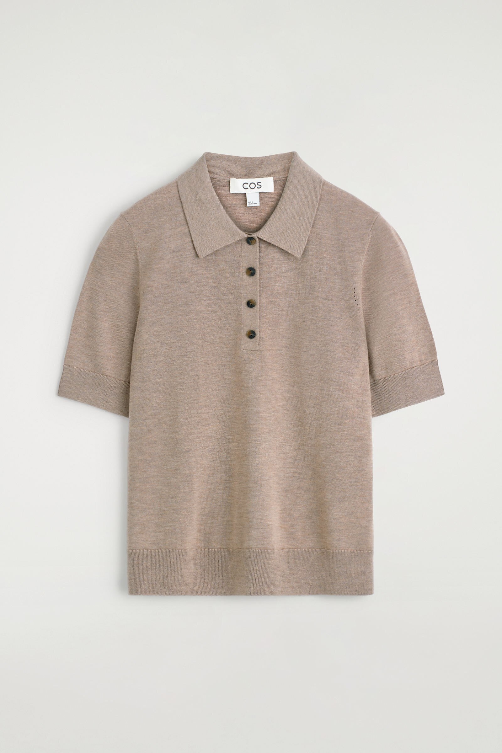 SHRUNKEN WOOL-BLEND POLO SHIRTBEIGE  MÉLANGE