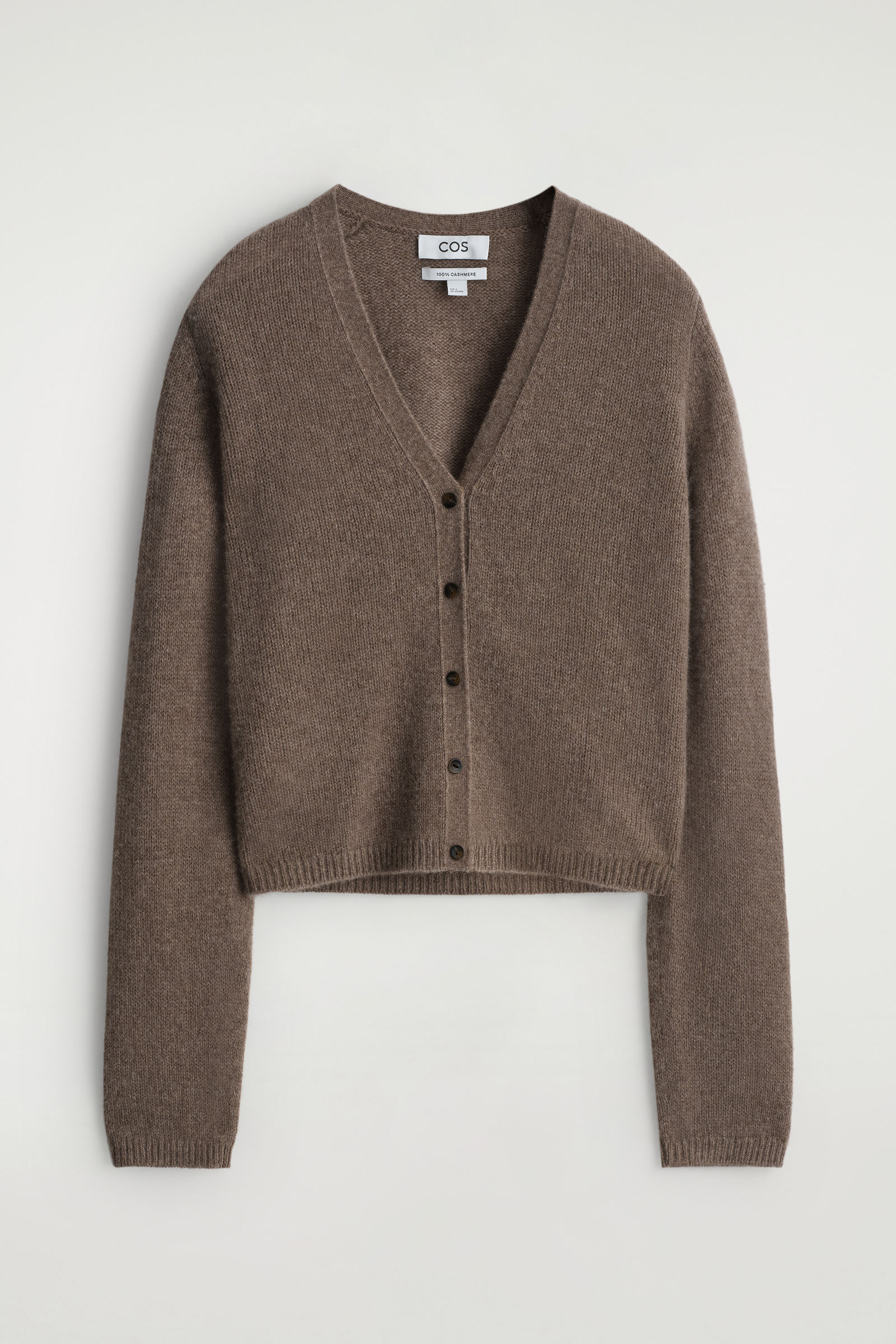 CASHMERE V-NECK CARDIGANBROWN MÉLANGE