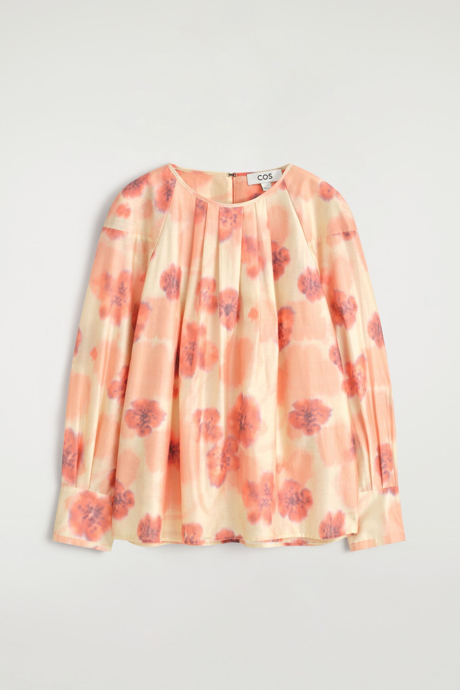 FLORAL-PRINT FLUID PLEATED BLOUSEYELLOW / PINK / FLORAL