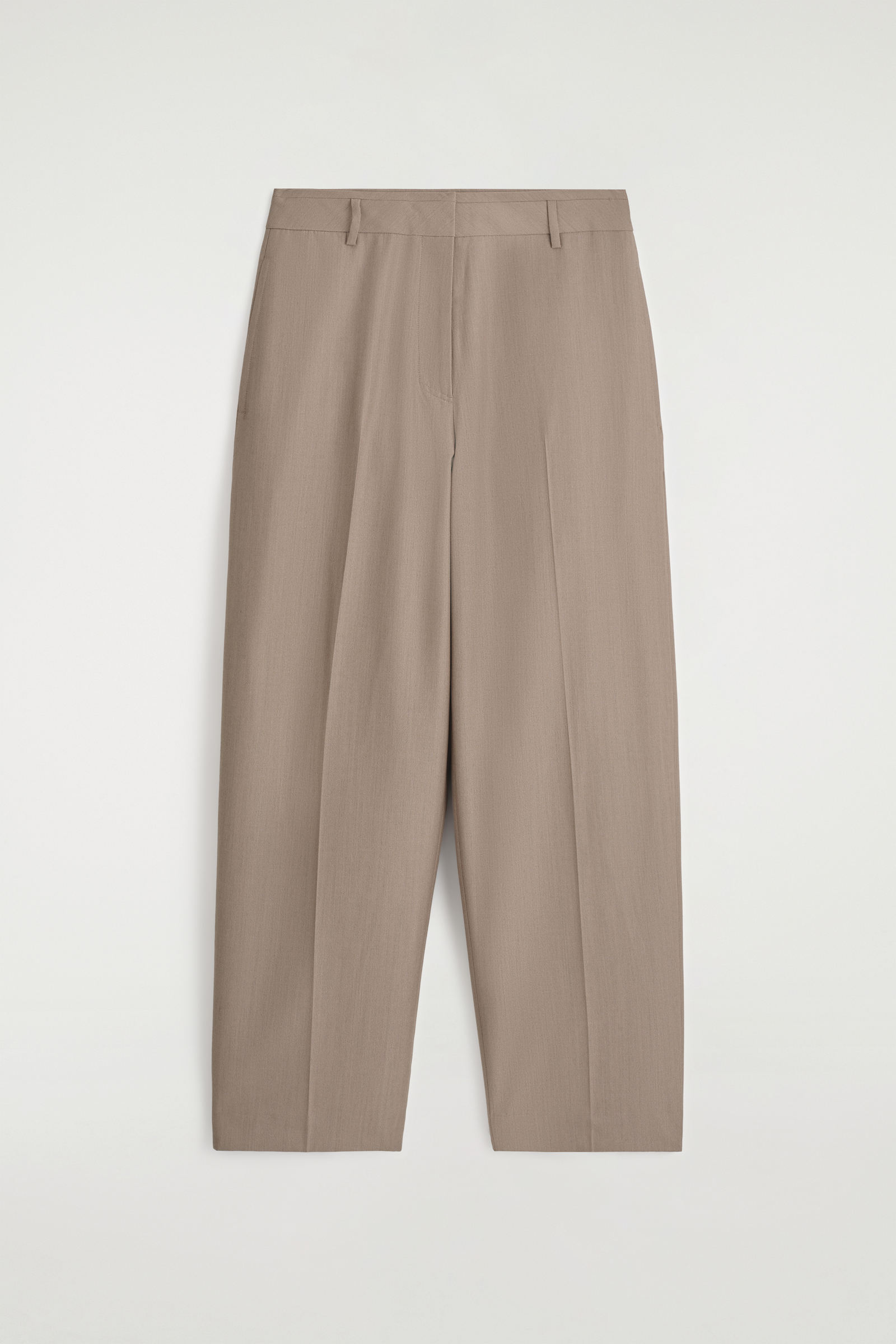 FLUID BARREL-LEG TROUSERSBEIGE MÉLANGE