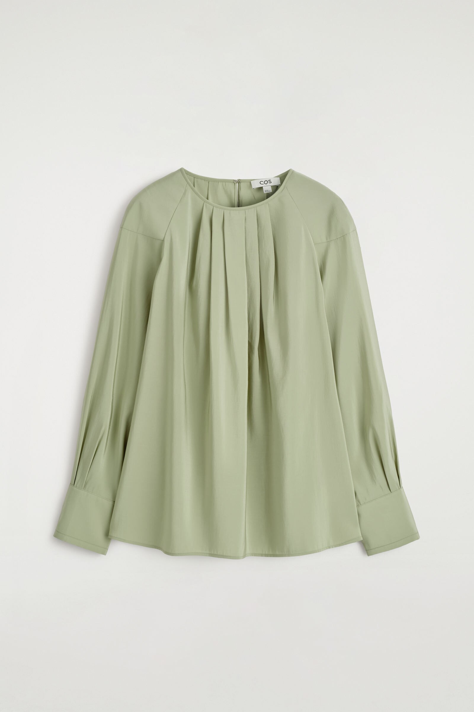 FLUID PLEATED BLOUSESAGE GREEN