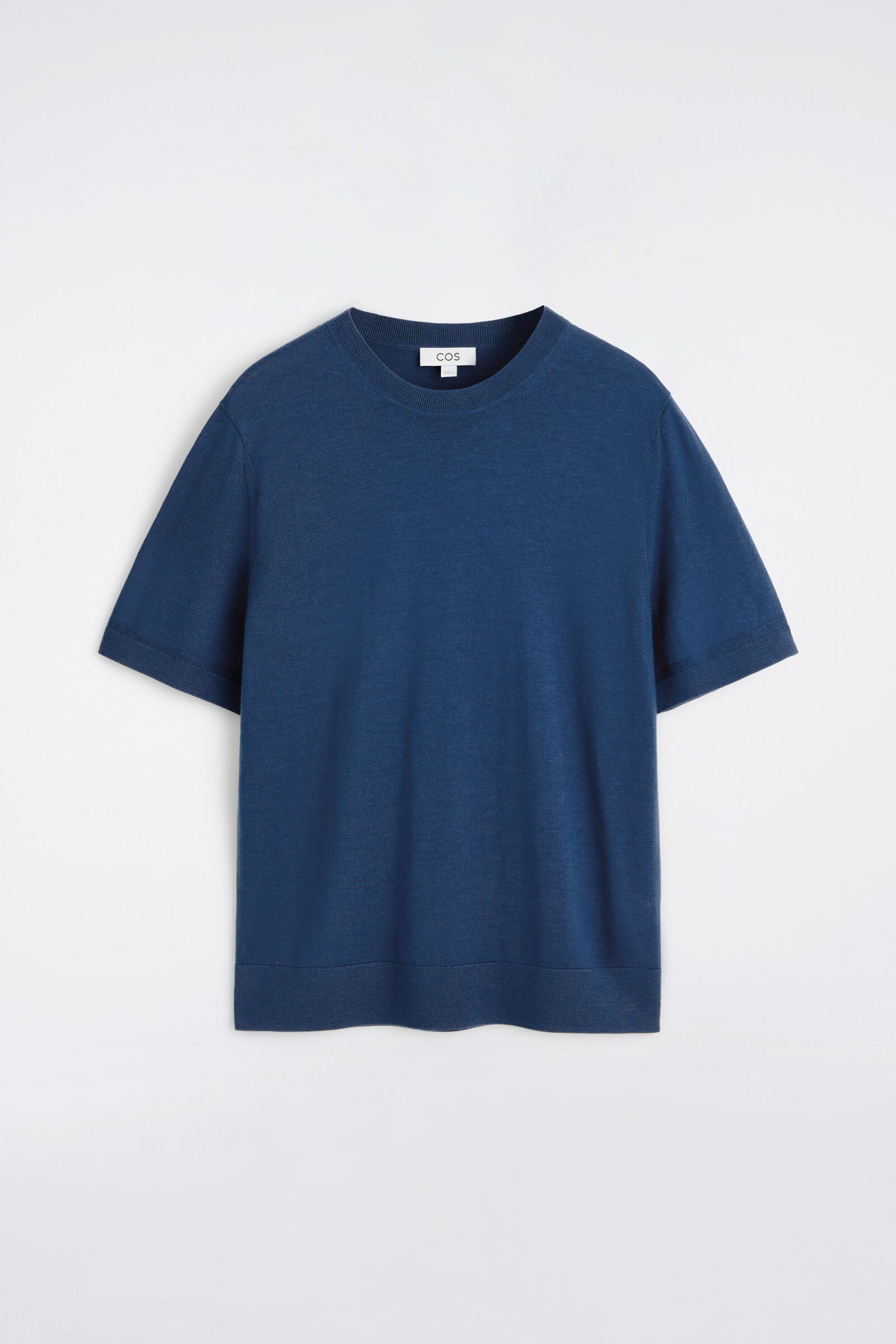MERINO WOOL KNITTED T-SHIRTDARK BLUE