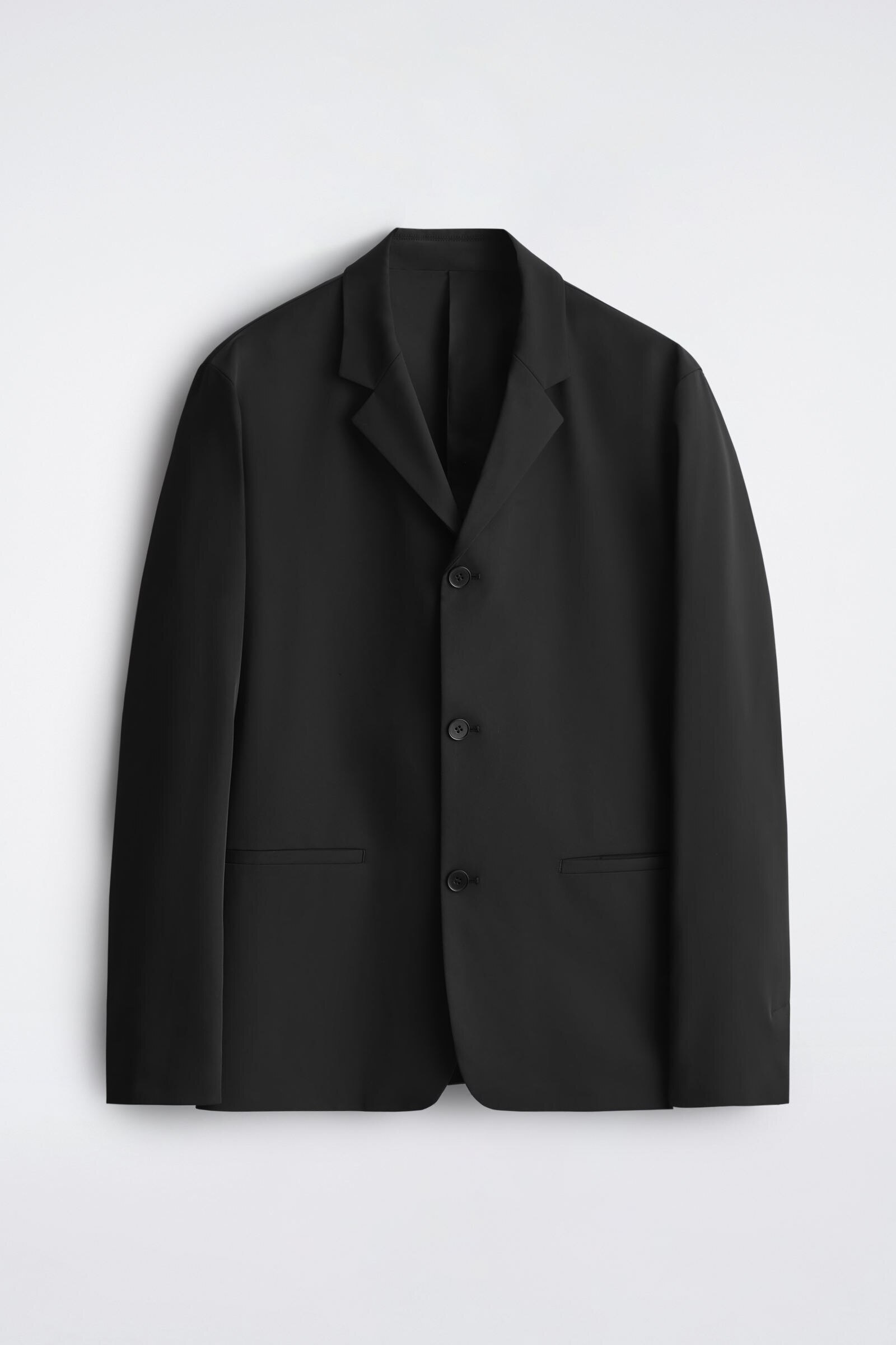 SLIM UNSTRUCTURED TECH-TWILL BLAZERBLACK