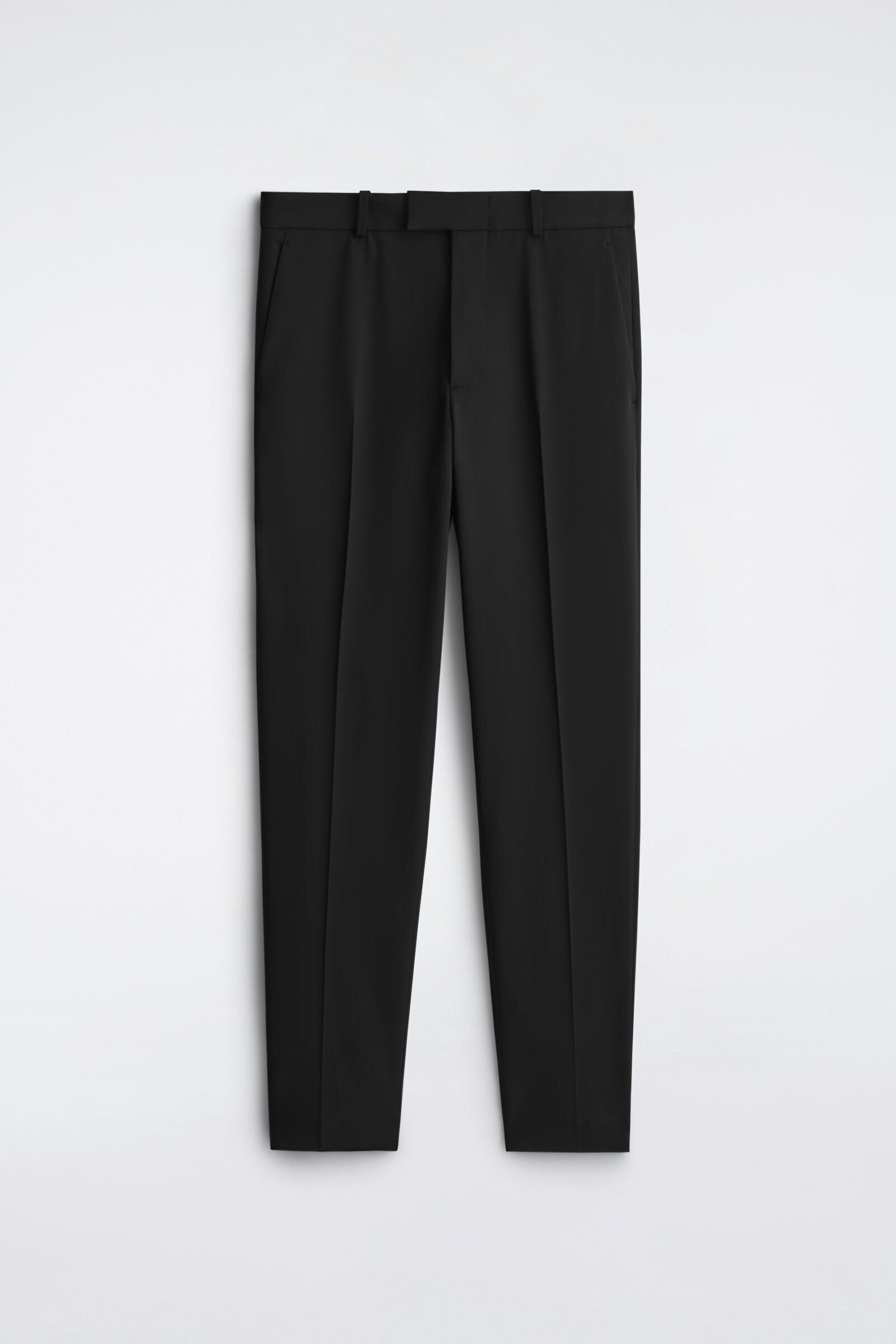 TECH-TWILL SLIM-FIT STRAIGHT-LEG TROUSERSBLACK