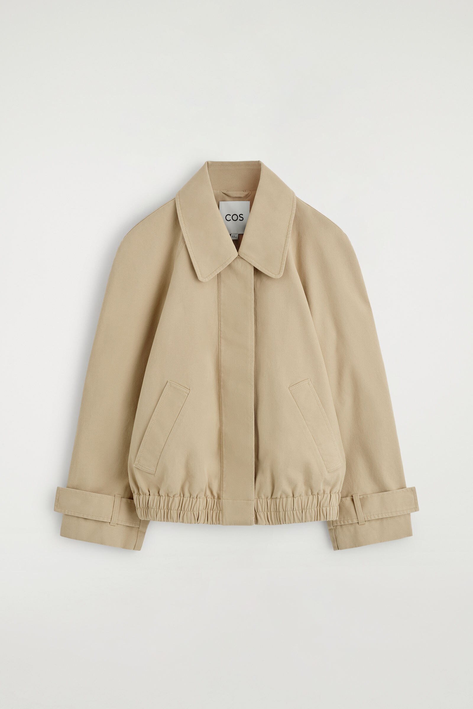 ROUNDED COTTON BLOUSON JACKETBEIGE