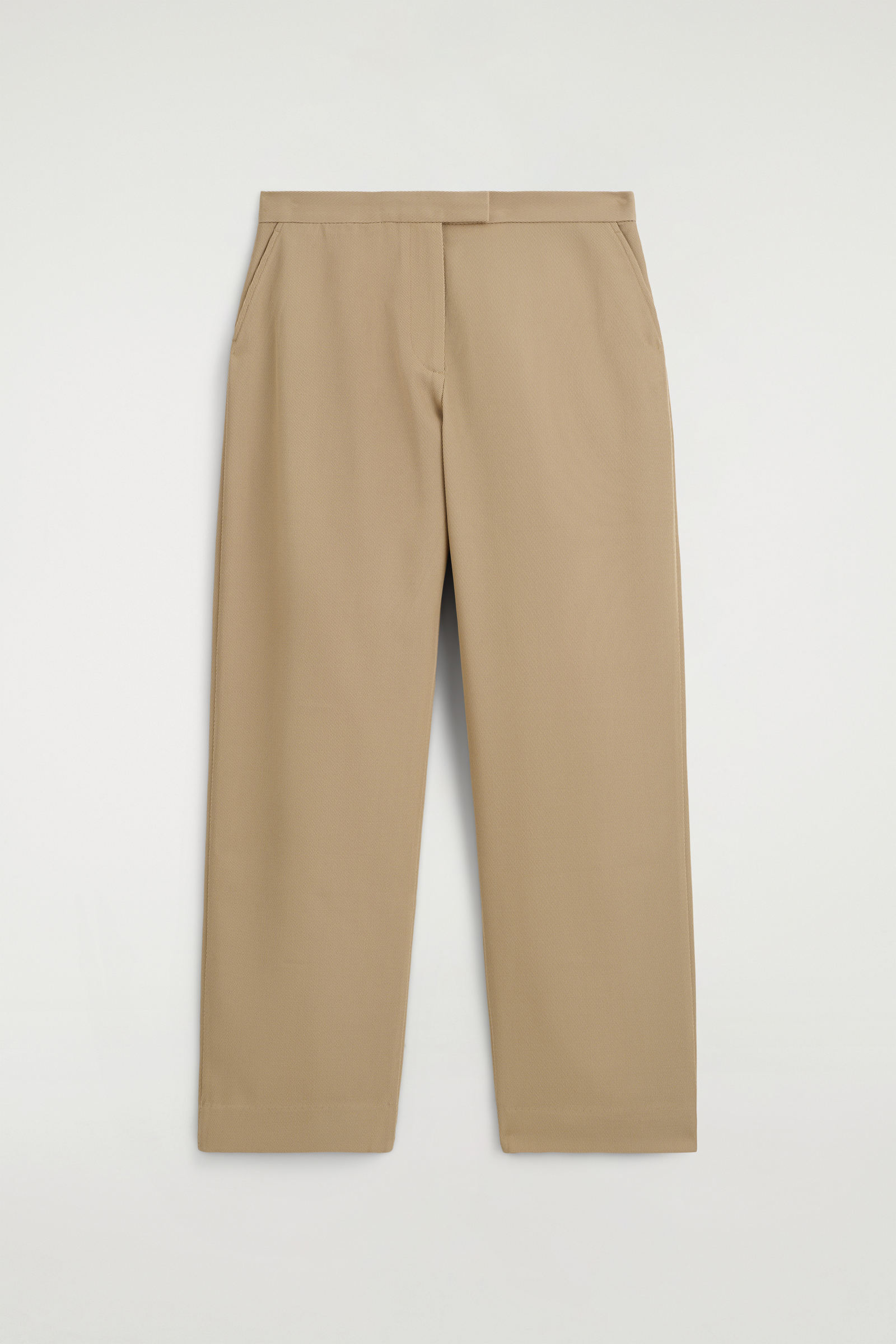 WOOL-TWILL STRAIGHT-LEG TROUSERSBEIGE