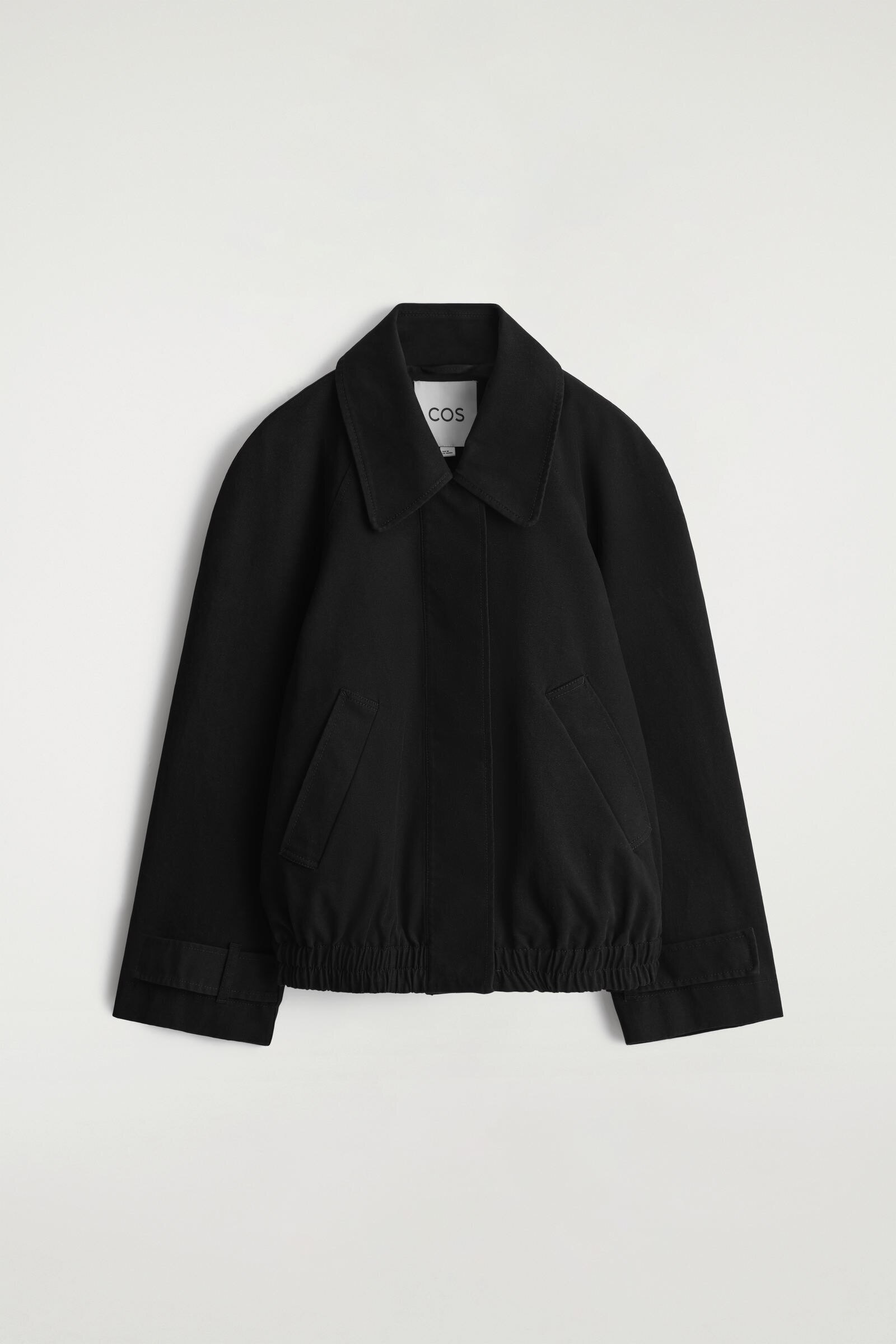 ROUNDED COTTON BLOUSON JACKETBLACK