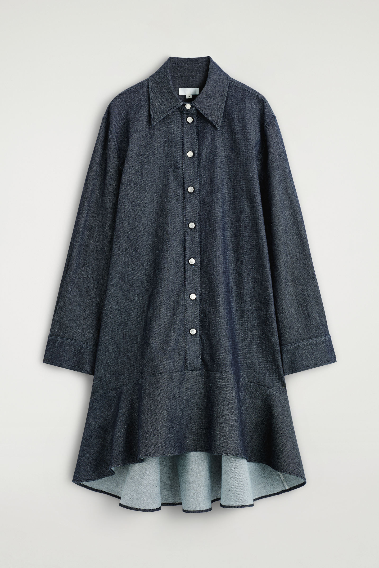 FLARED DENIM MINI SHIRT DRESSINDIGO