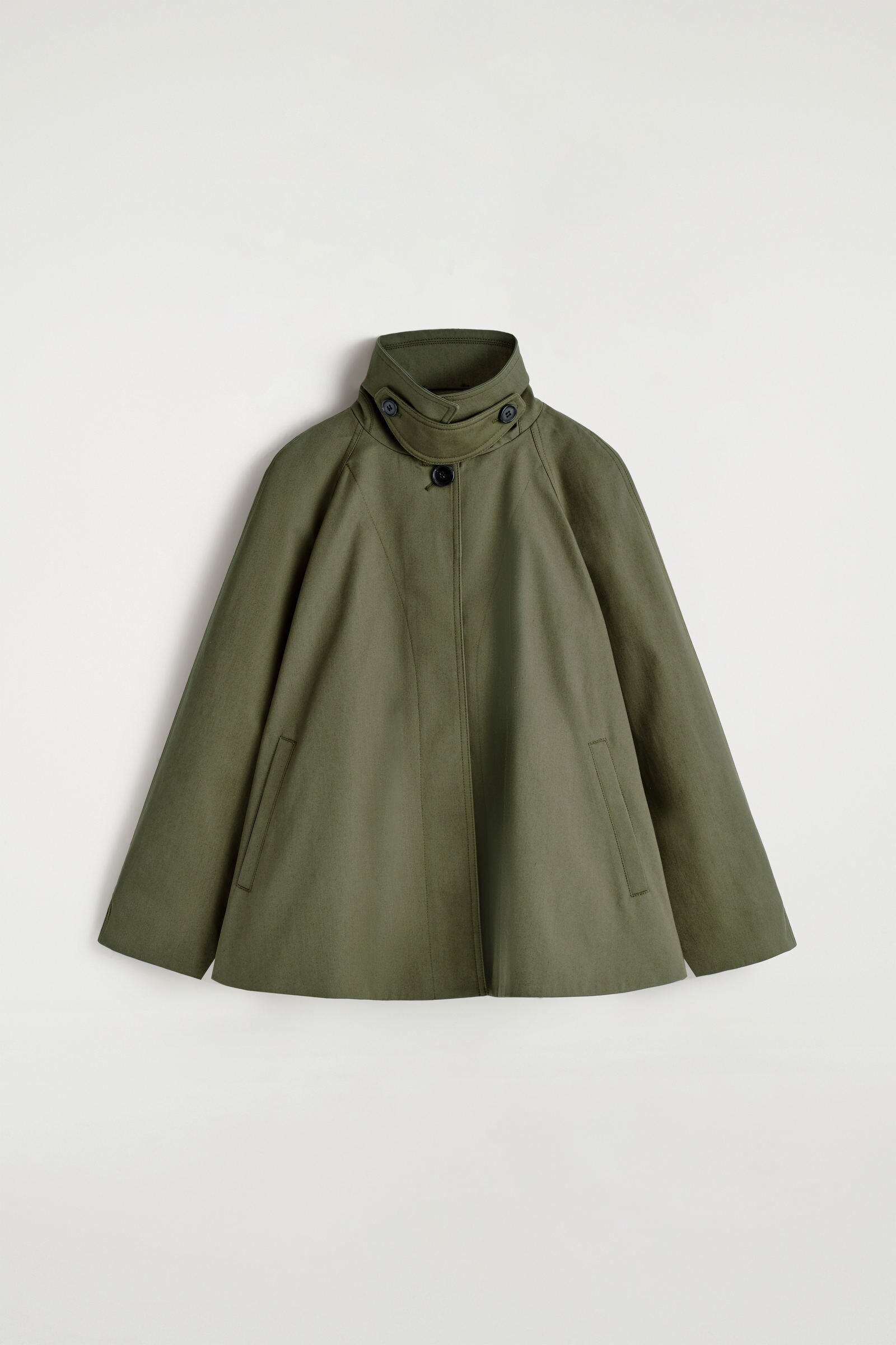 A-LINE COTTON-TWILL JACKETKHAKI