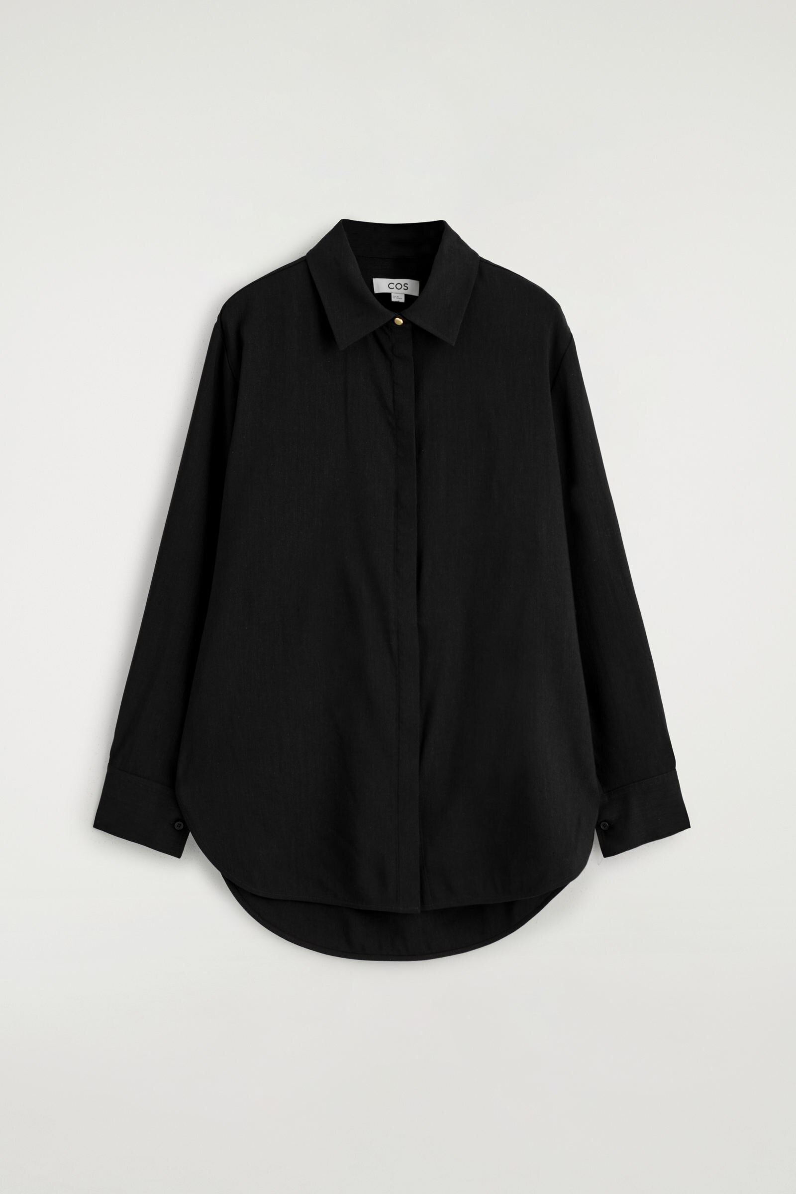 LONGLINE LINEN SHIRTBLACK