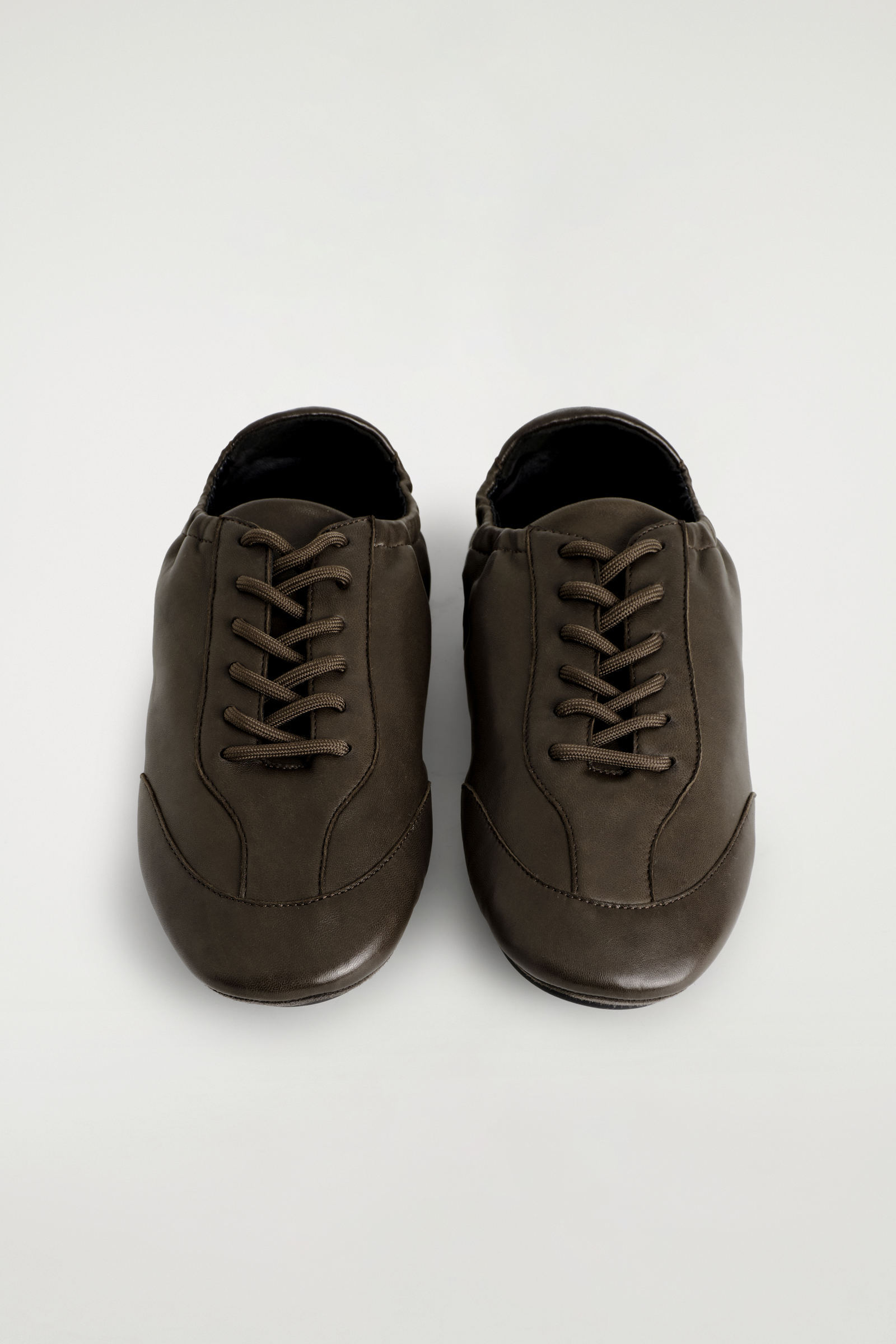 LEATHER BALLET TRAINERSDARK BROWN