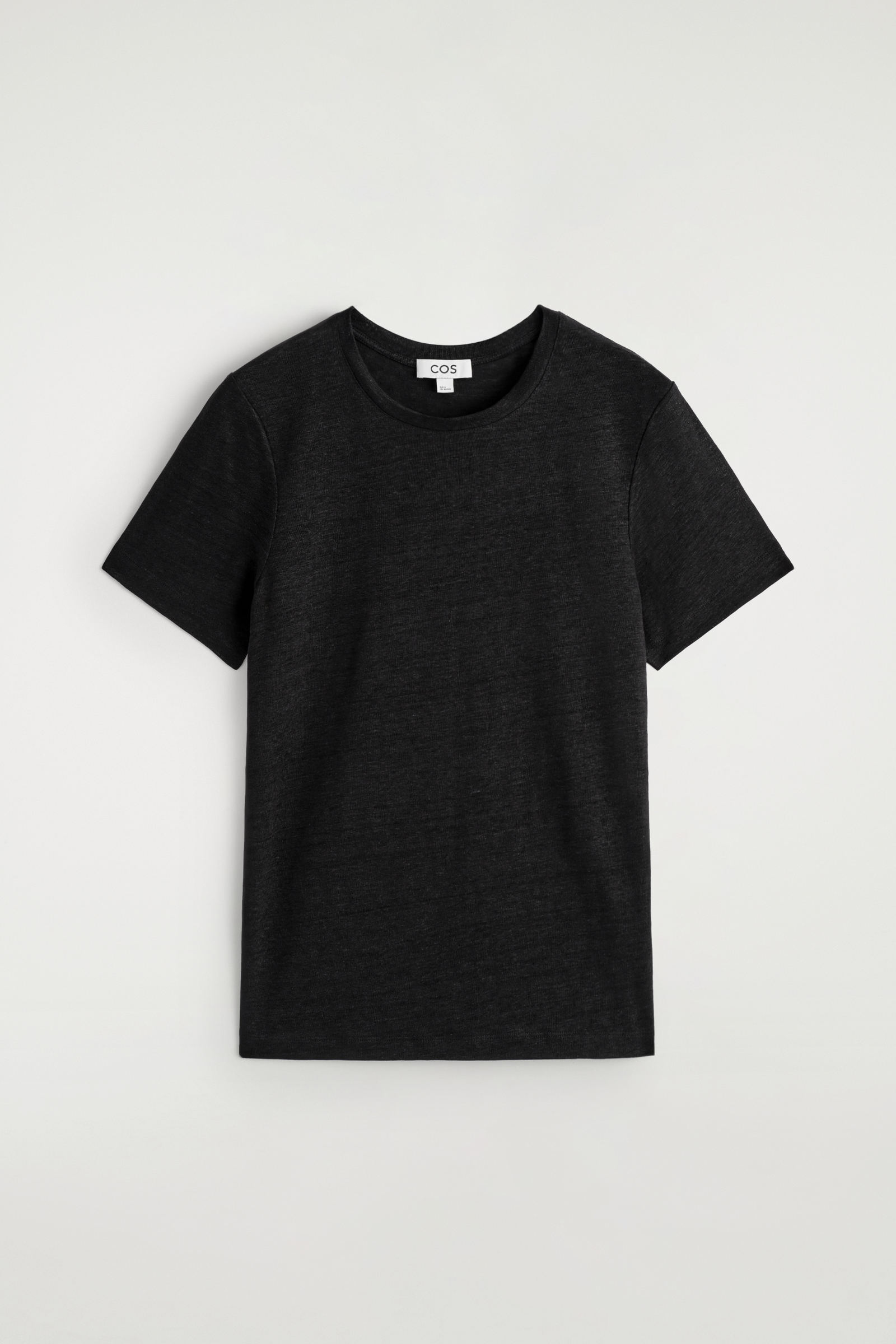 CREW-NECK LINEN T-SHIRTBLACK