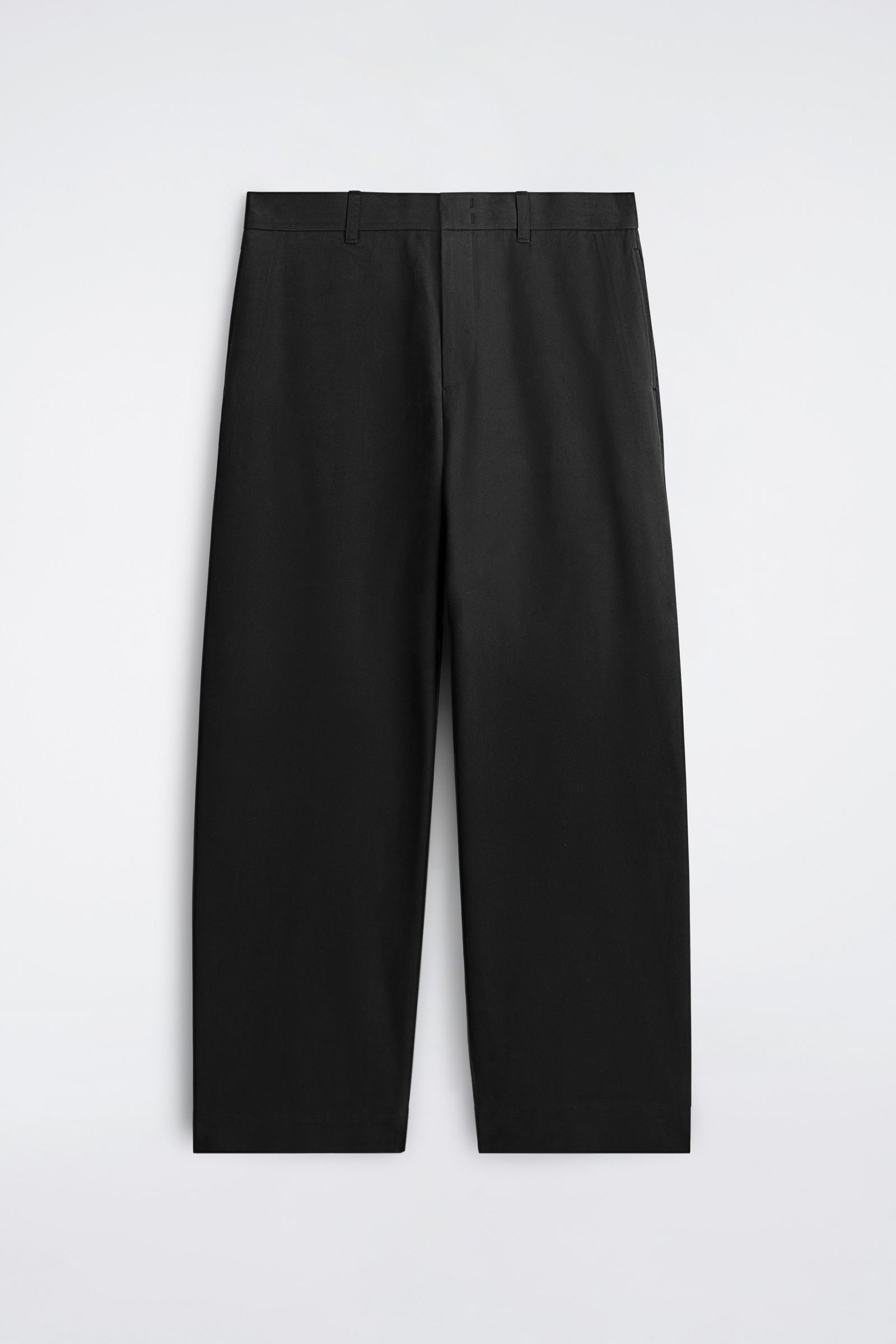 COTTON WIDE-LEG CHINOSBLACK