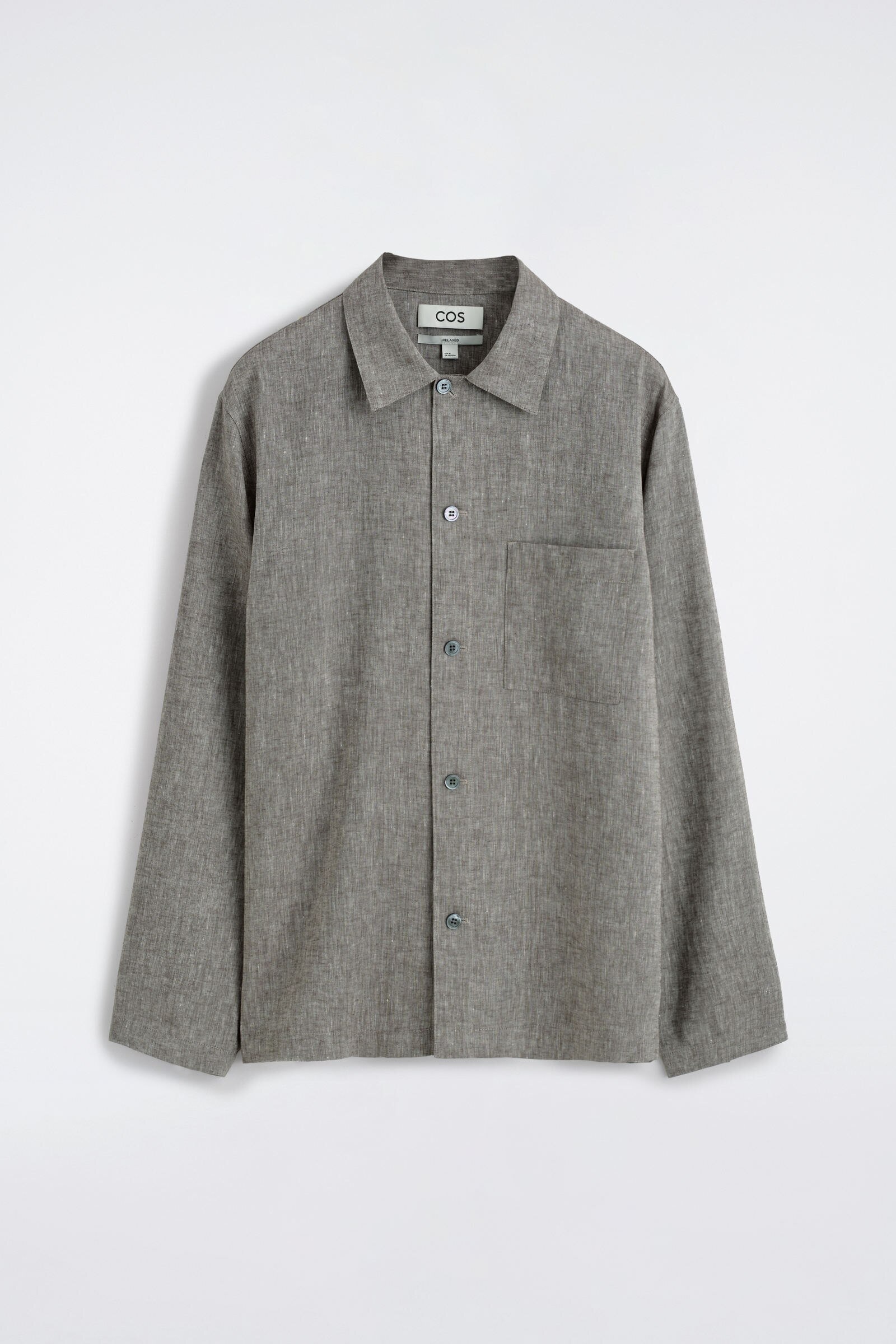 LINEN RELAXED SHIRTGREY MÉLANGE