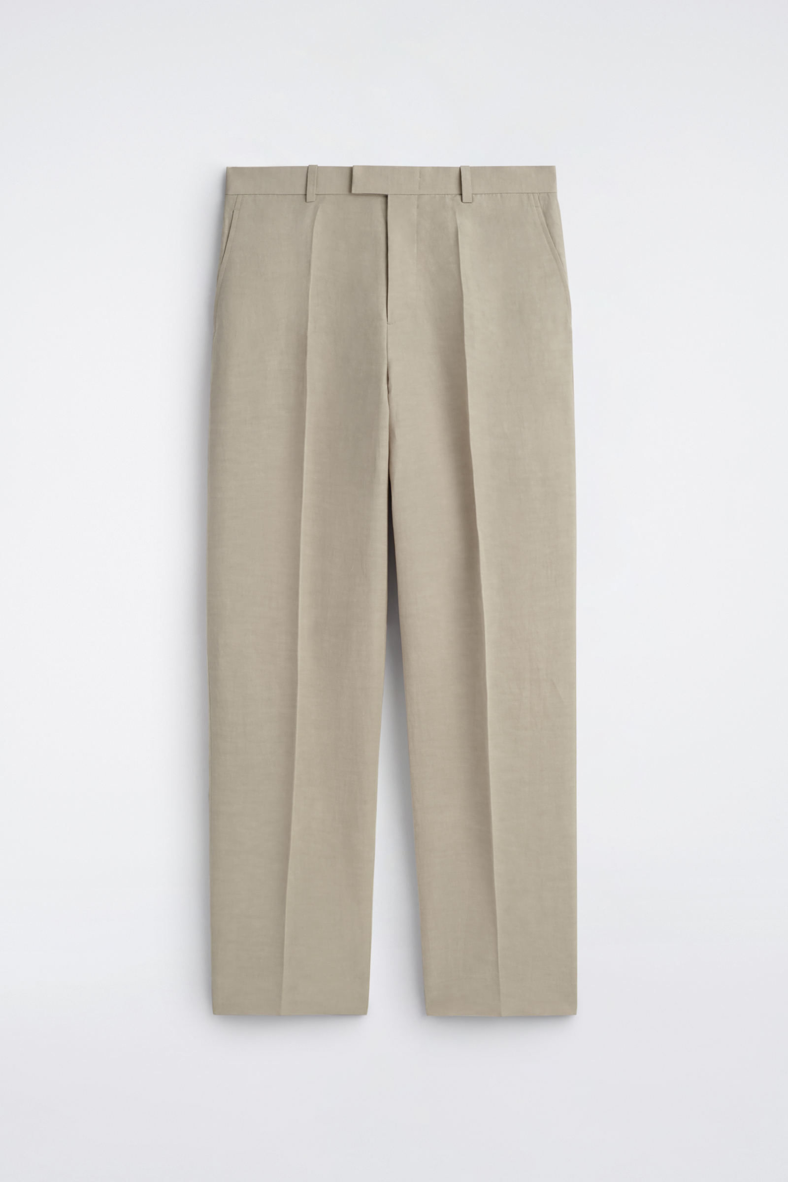 LINEN-BLEND RELAXED-FIT STRAIGHT-LEG TROUSERSBEIGE