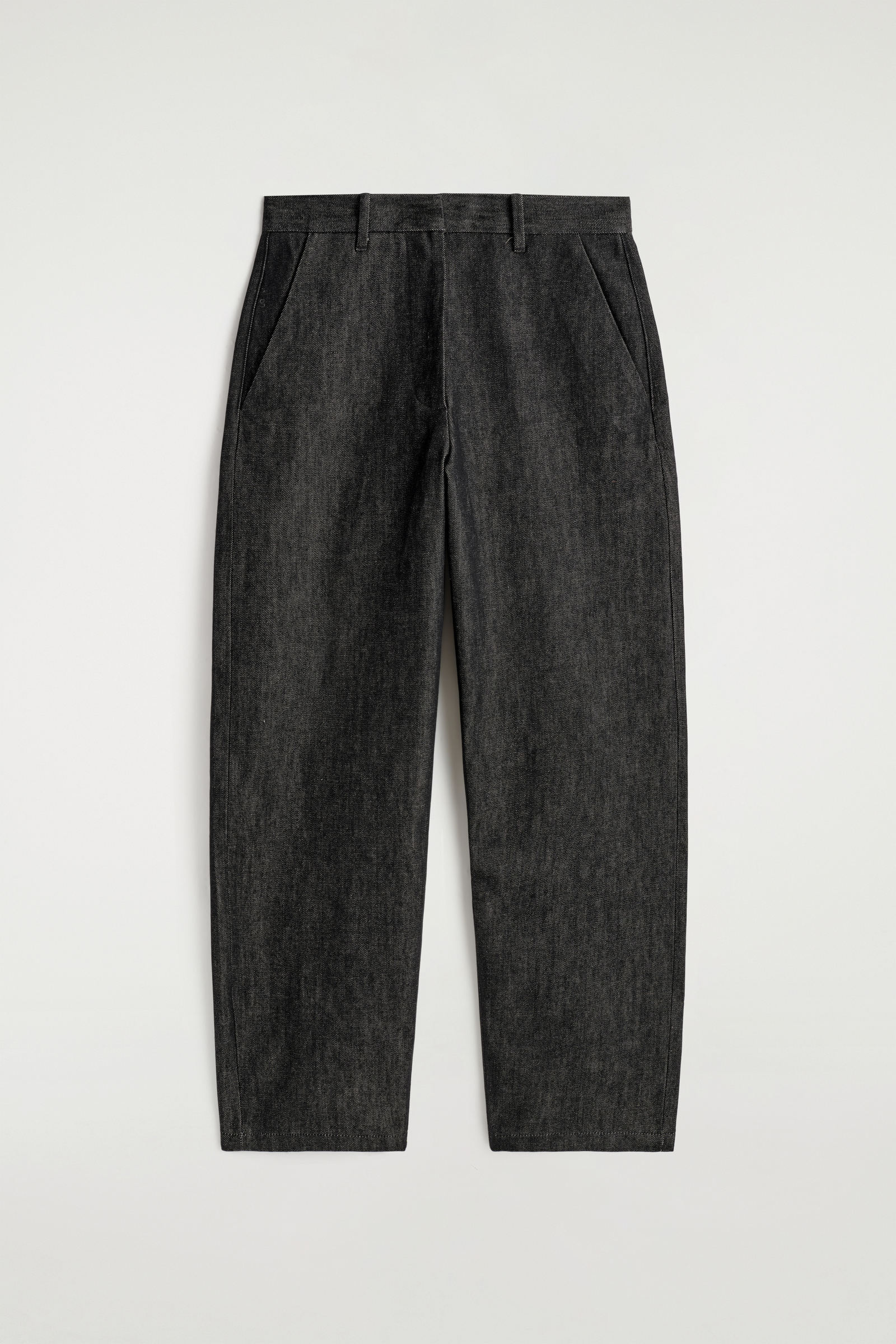 RELAXED-FIT WIDE-LEG DENIM TROUSERSBLACK