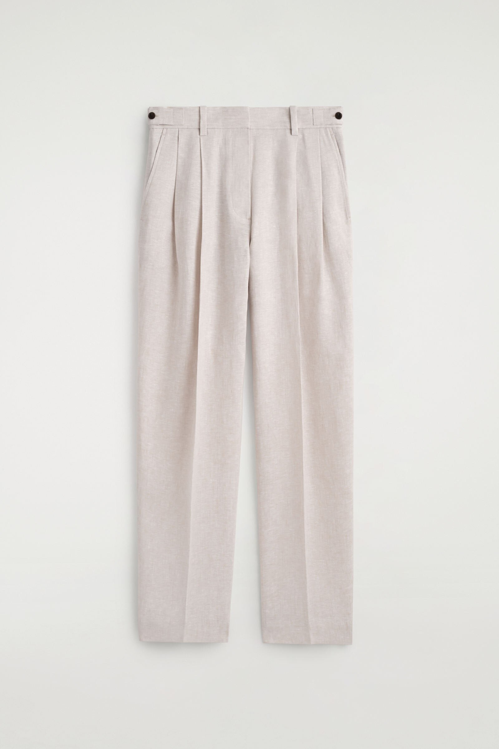 TAILORED LINEN TULIP TROUSERSLIGHT-BEIGE MÉLANGE