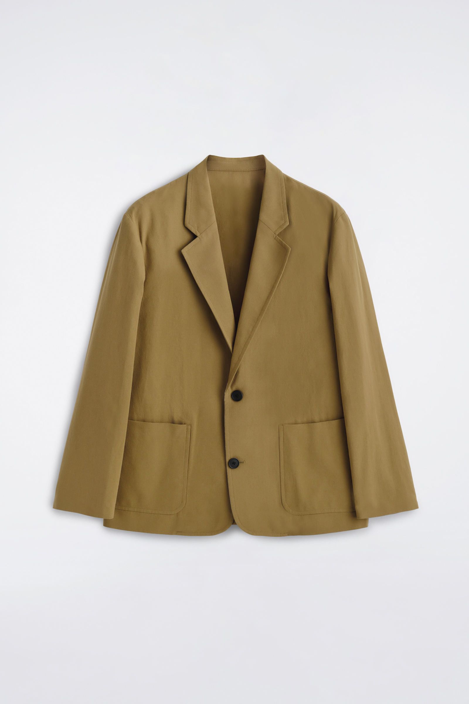UNSTRUCTURED COTTON BLAZEROLIVE GREEN