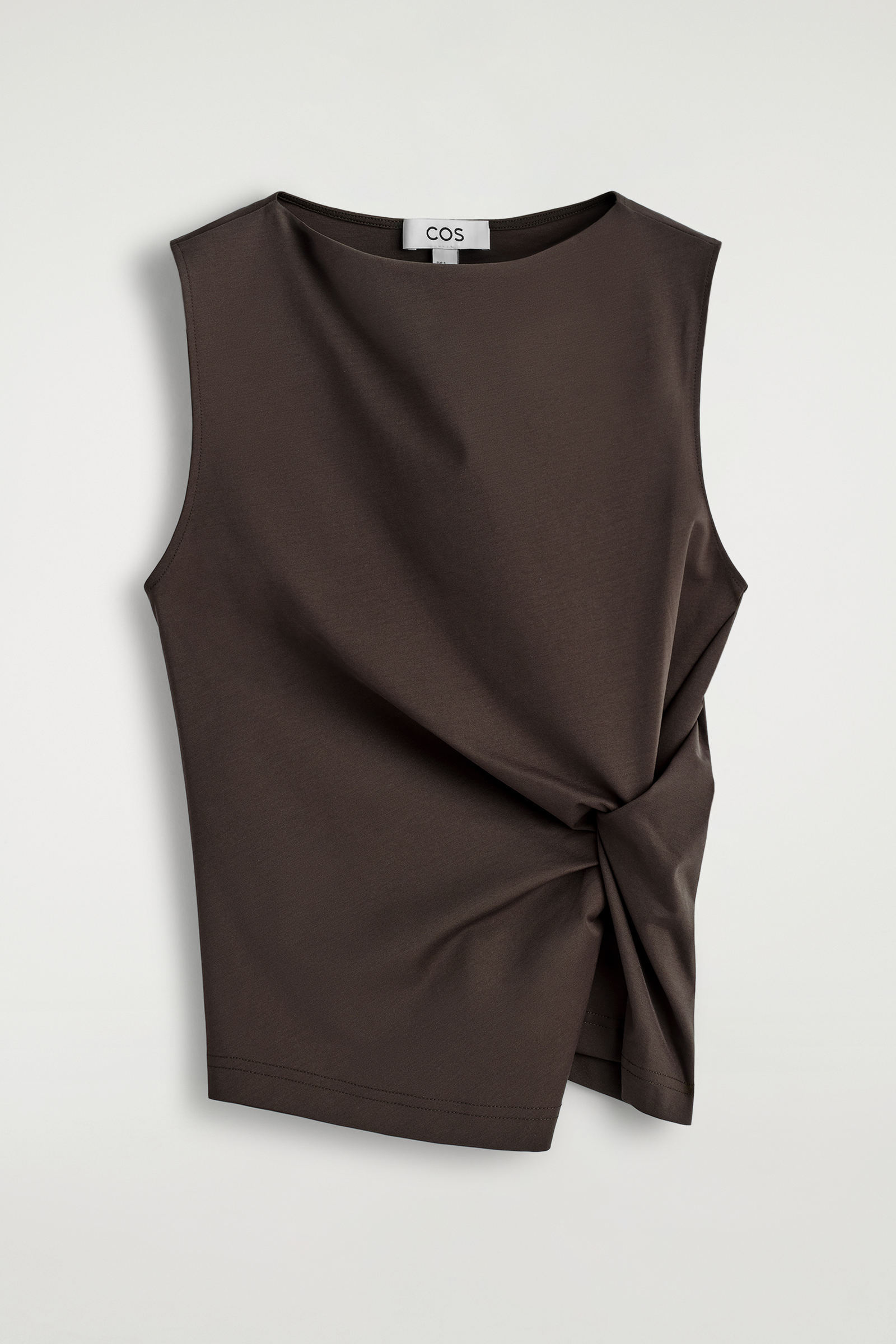 TWIST-DETAIL JERSEY TOPDARK BROWN