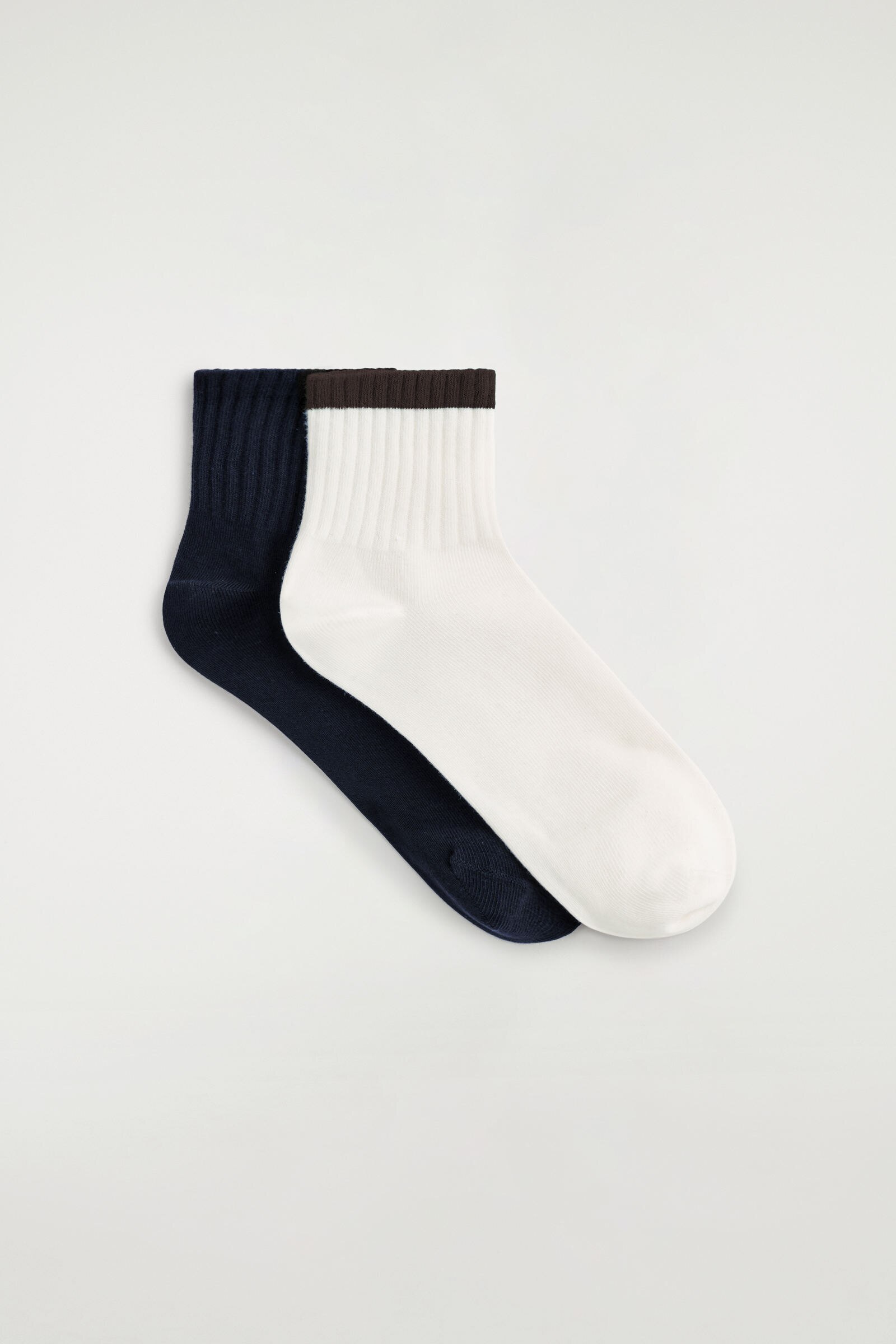 2-PACK RIBBED SPORTS SOCKSNAVY / CREAM / BROWN