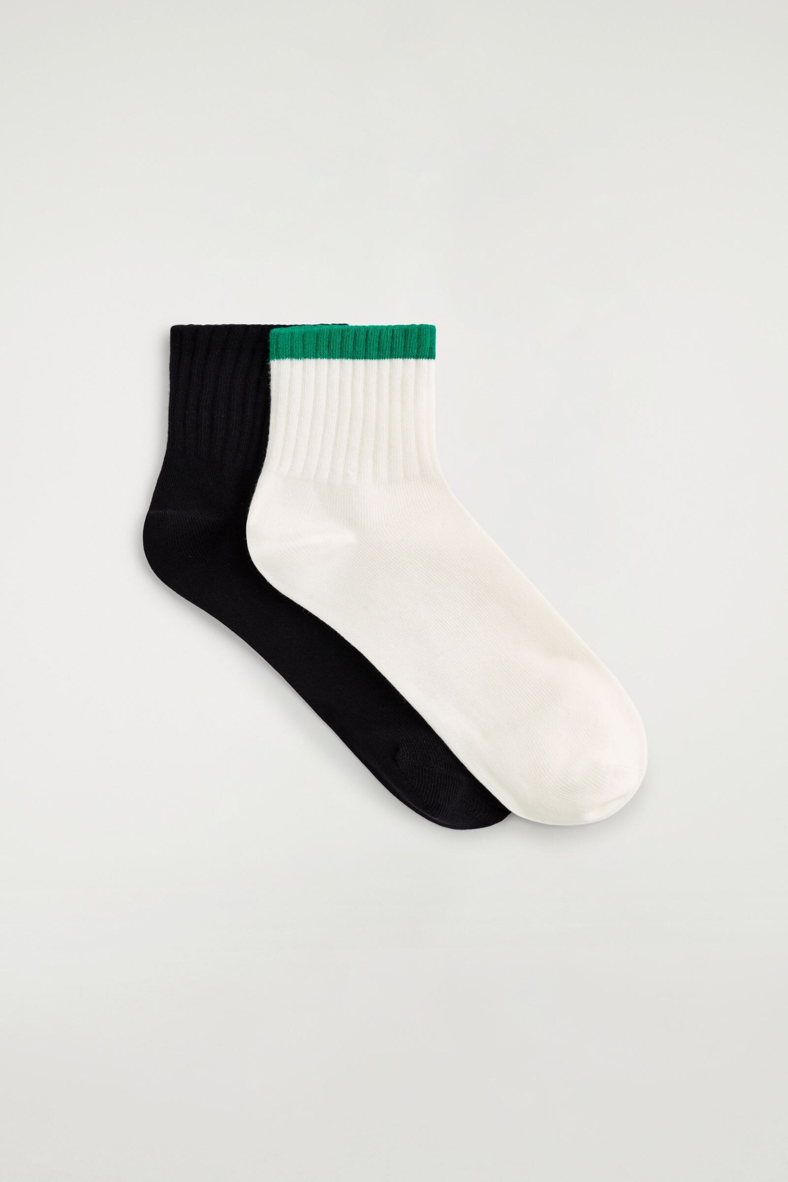 2-PACK RIBBED SPORTS SOCKSBLACK / CREAM / GREEN