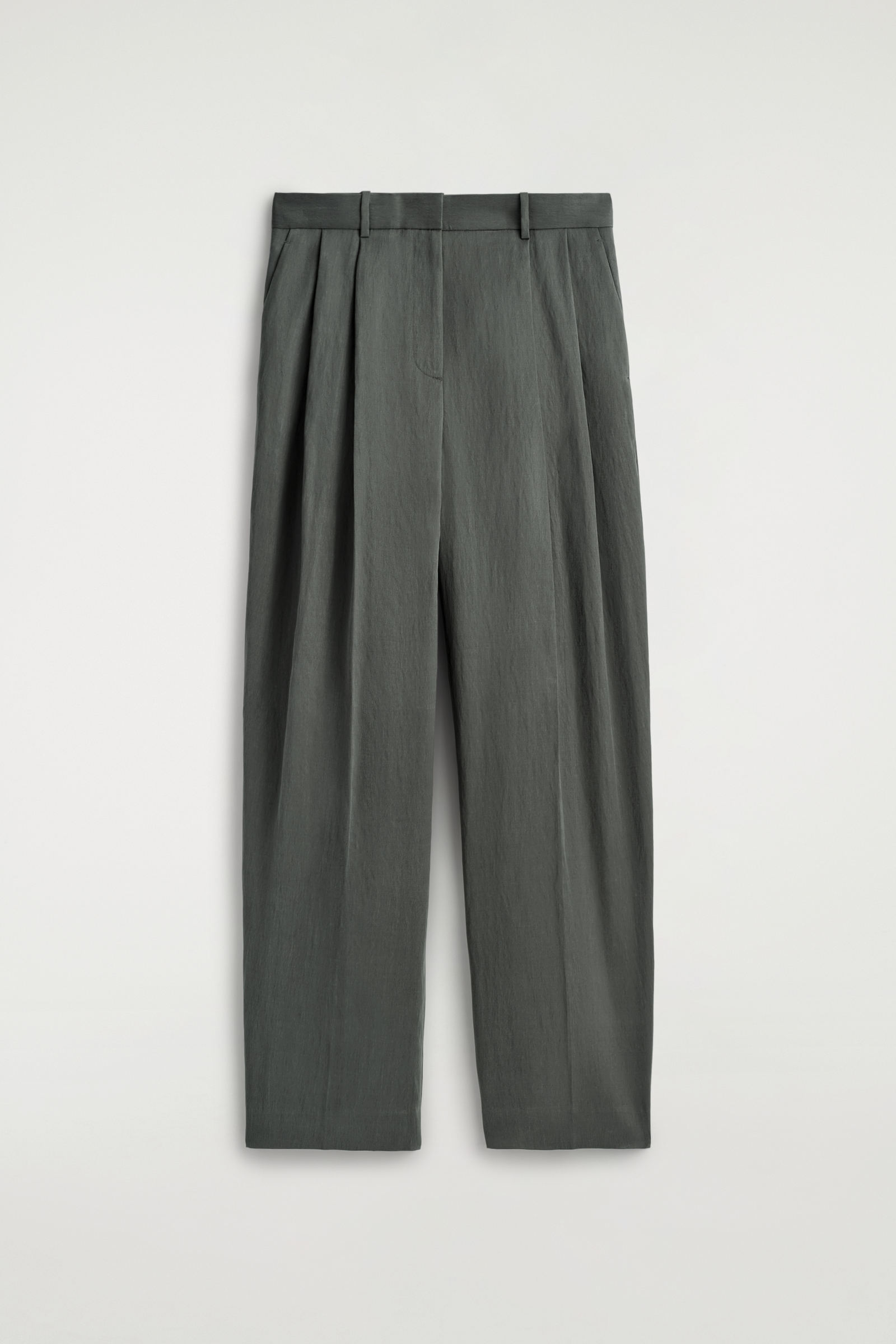 RELAXED FLUID WIDE-LEG TROUSERSDARK GREY