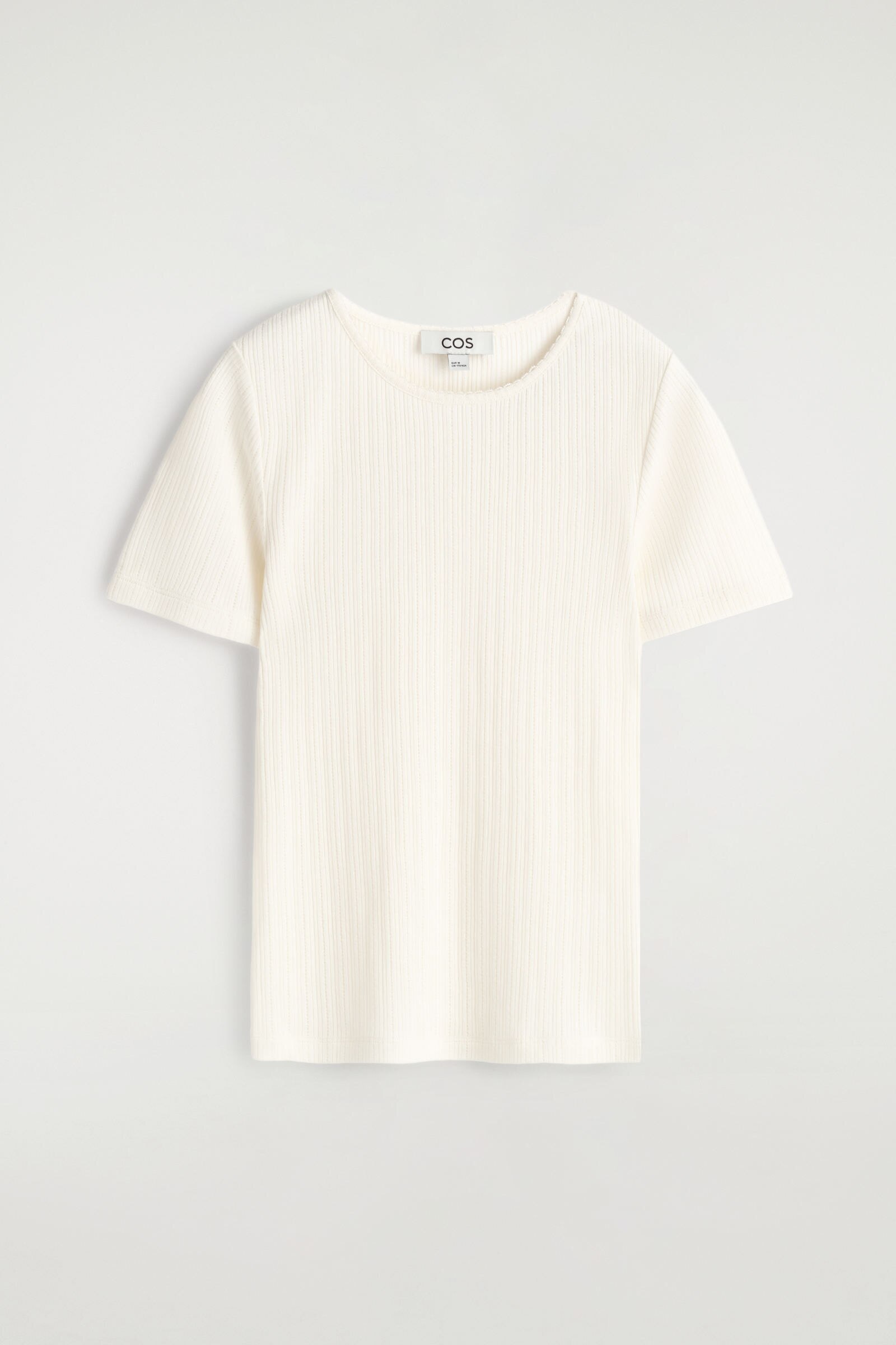 POINTELLE-KNIT T-SHIRTIVORY