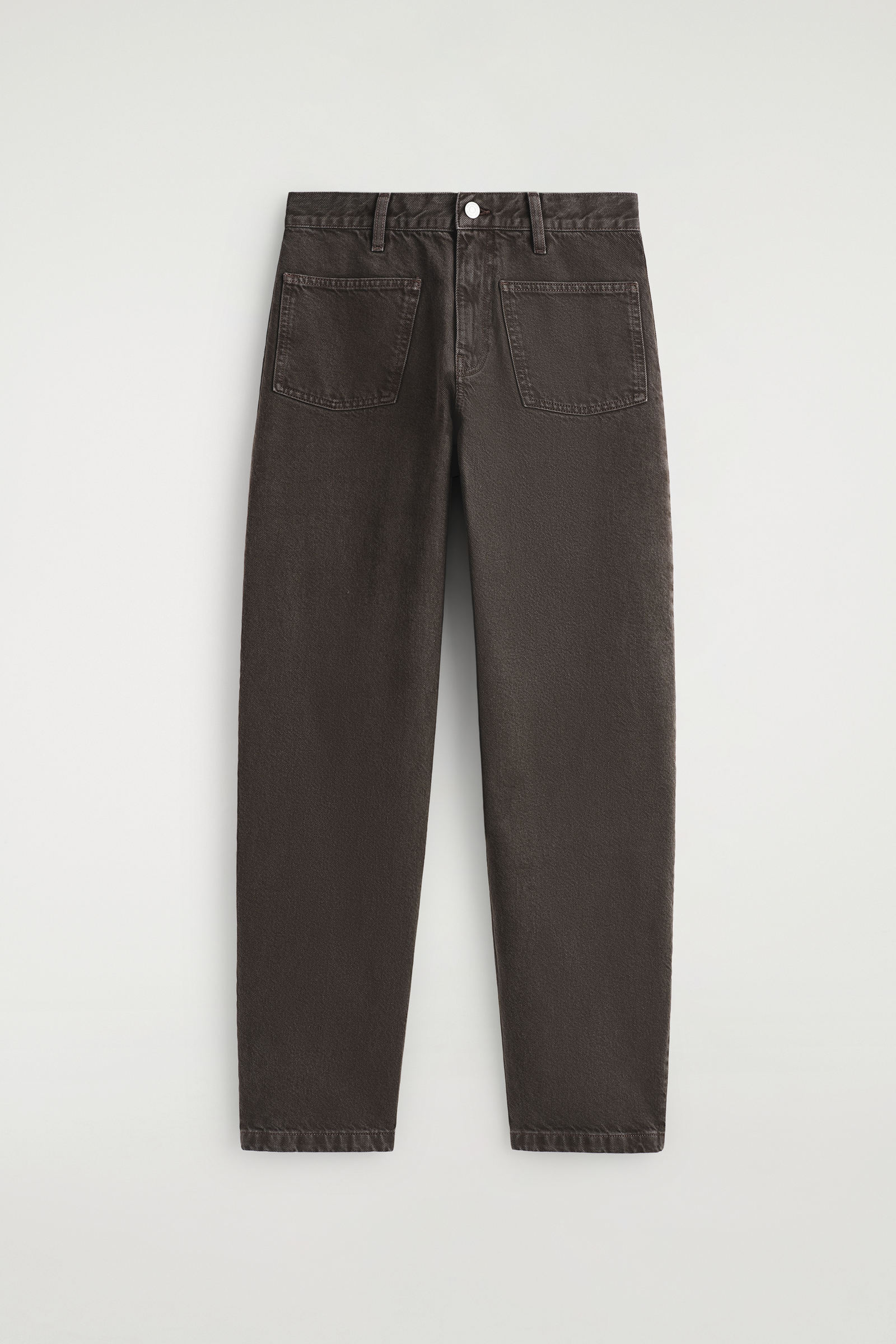 PATCH-POCKET STRAIGHT-LEG JEANSBROWN