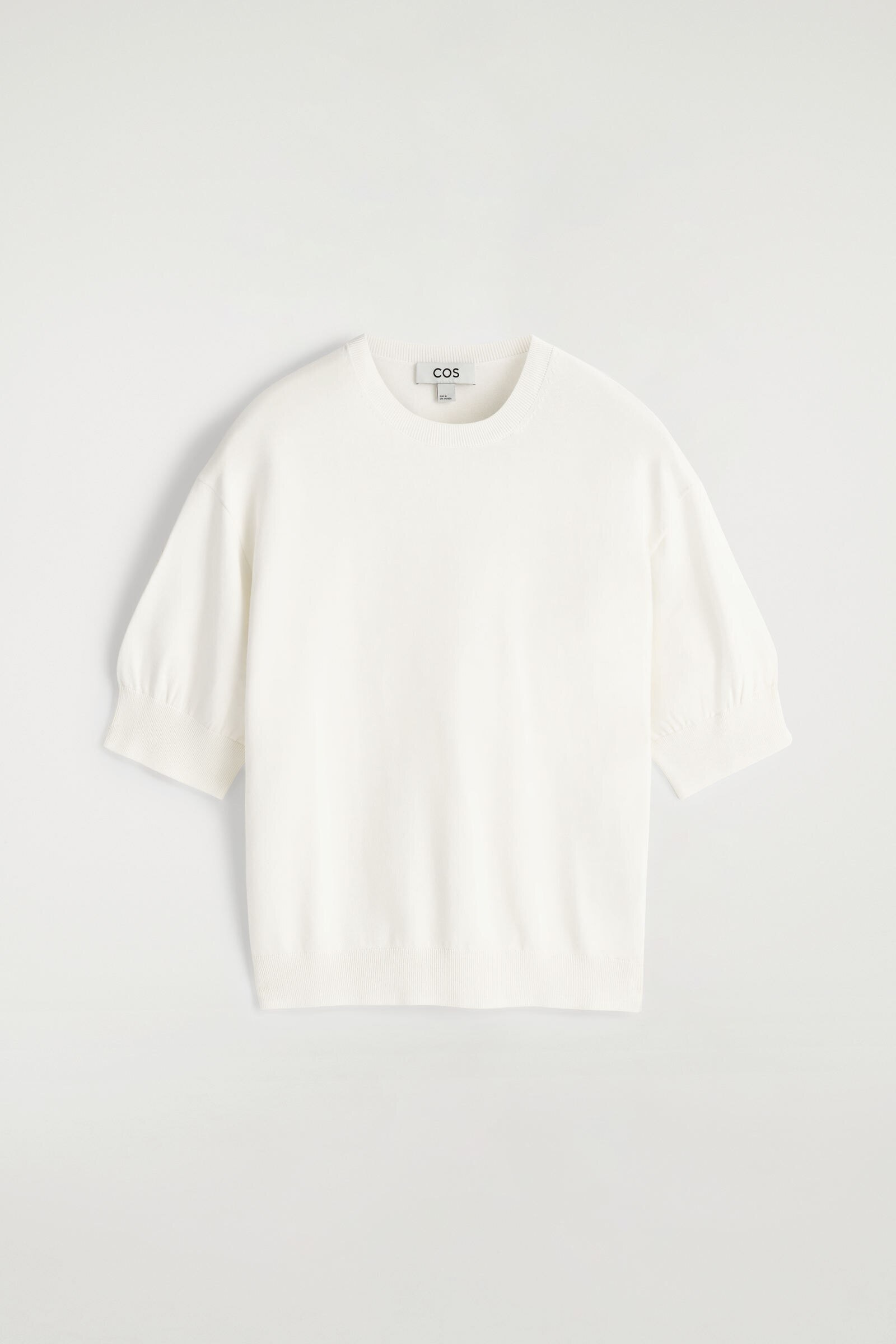 KNITTED COTTON T-SHIRTOFF-WHITE