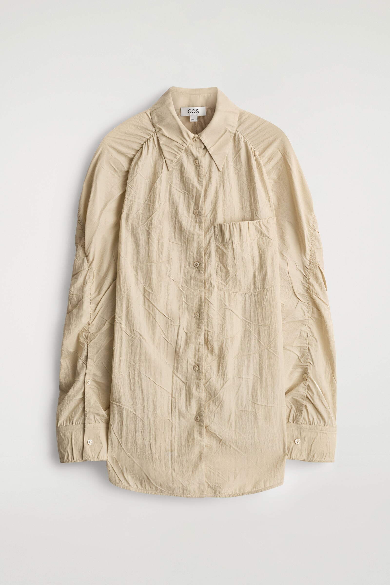 CRINKLED-SILK SHIRTLIGHT BEIGE