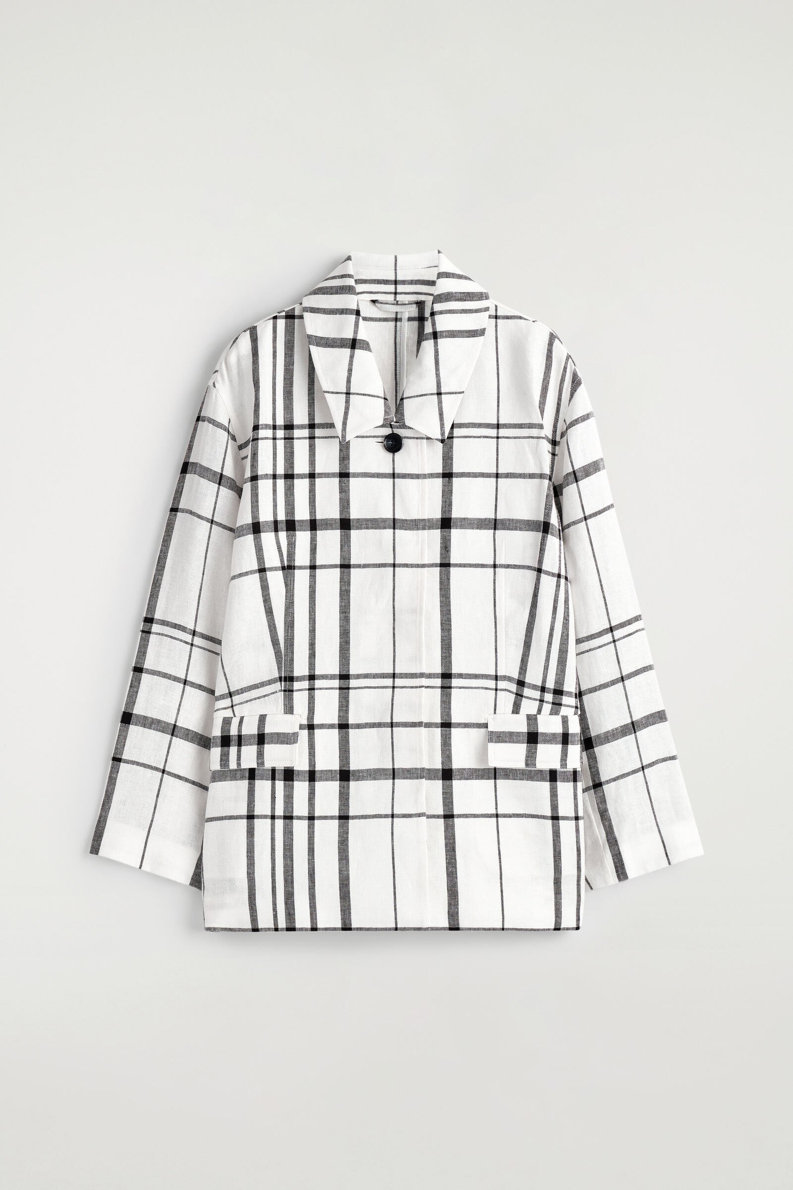 CHECKED LINEN JACKETWHITE / BLACK / CHECKED