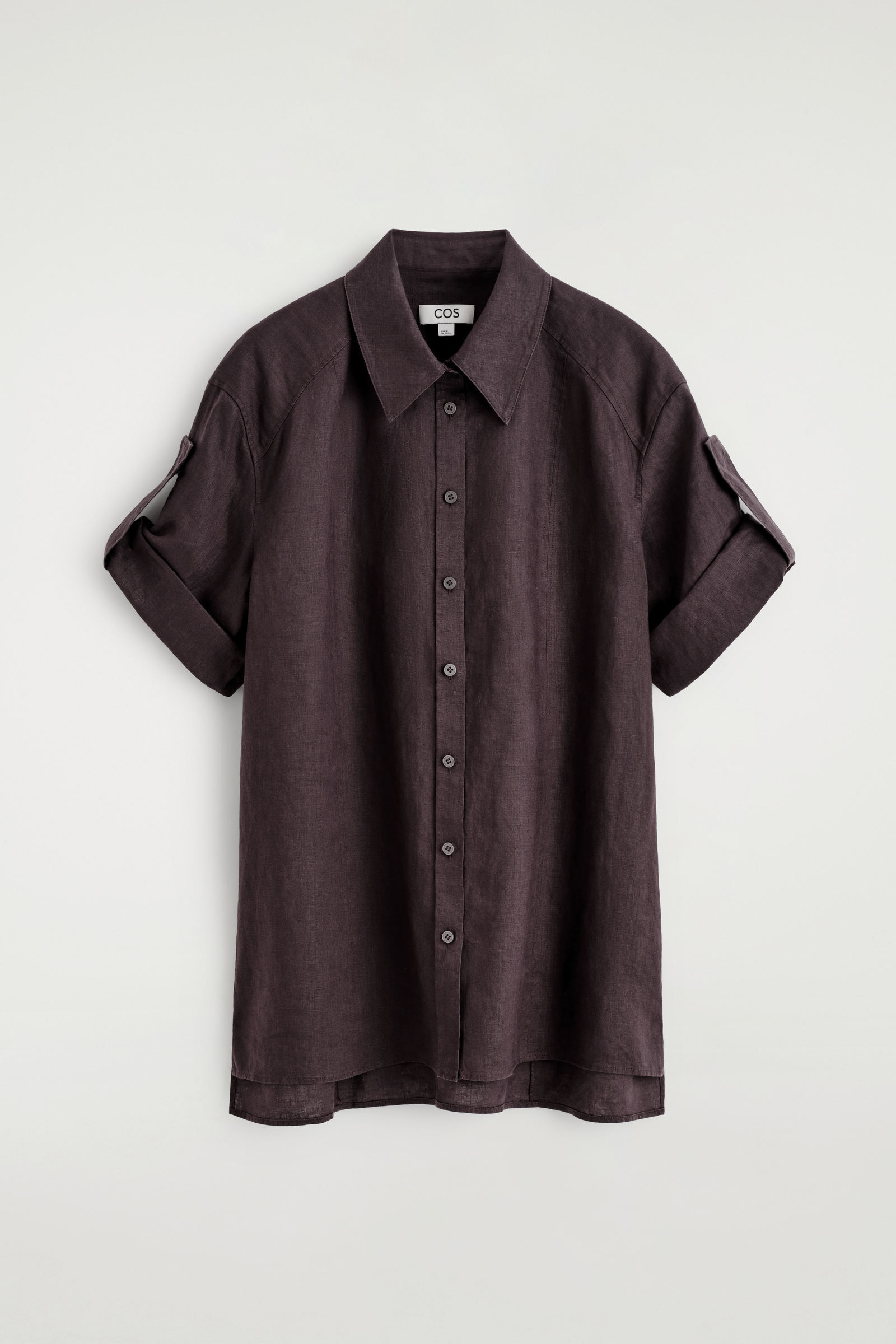 SHORT-SLEEVED LINEN SHIRTPLUM