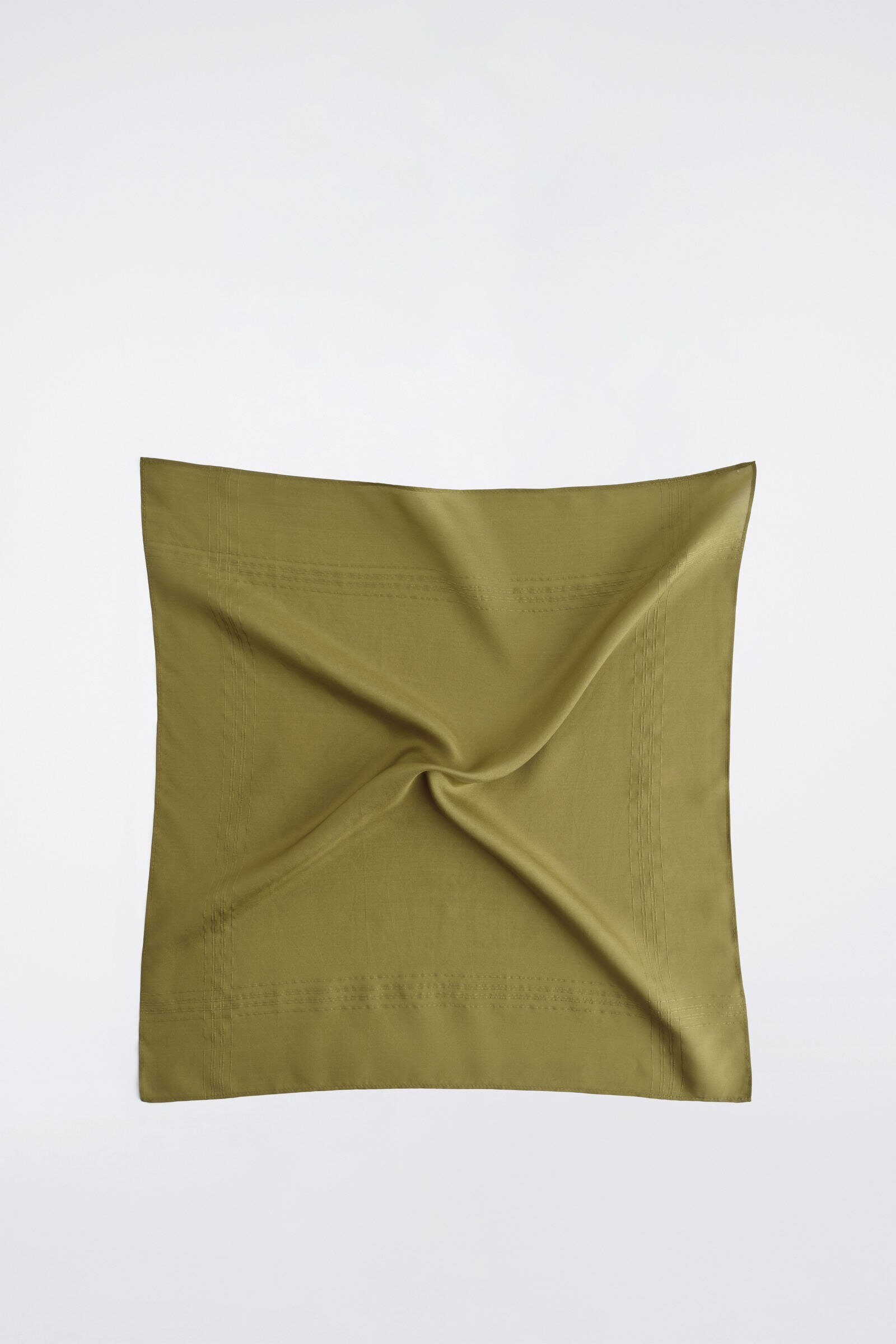 SILK HANDKERCHIEF SCARFOLIVE GREEN