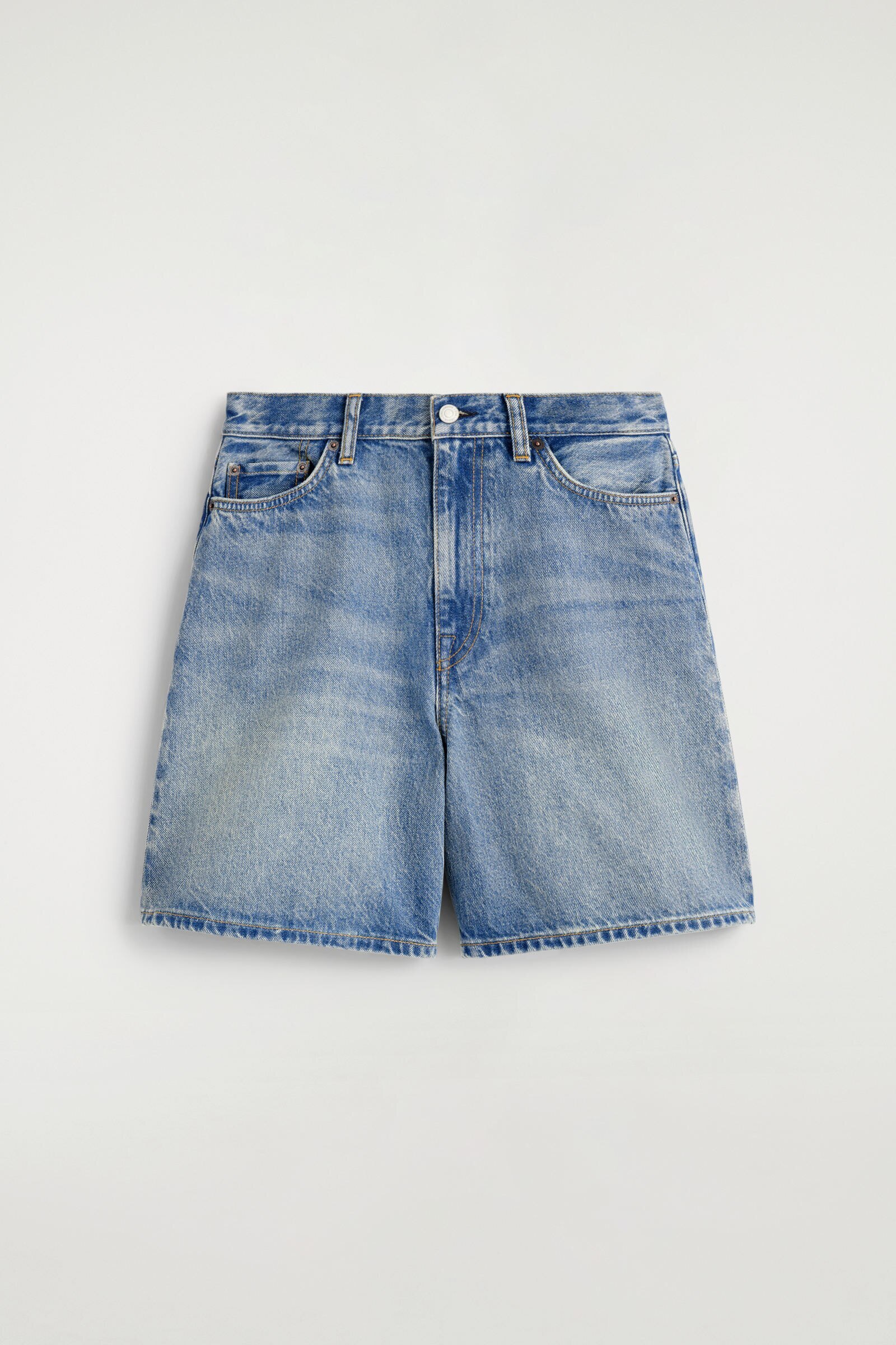 HIGH-RISE DENIM SHORTSBLUE