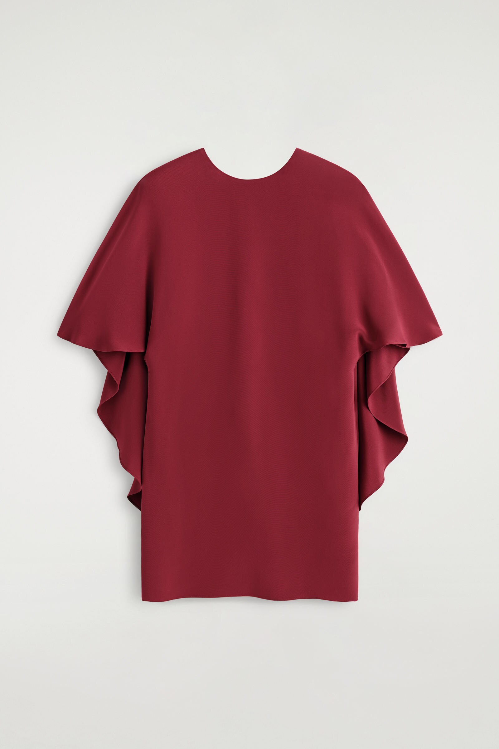 DRAPED SILK MINI DRESSCRIMSON