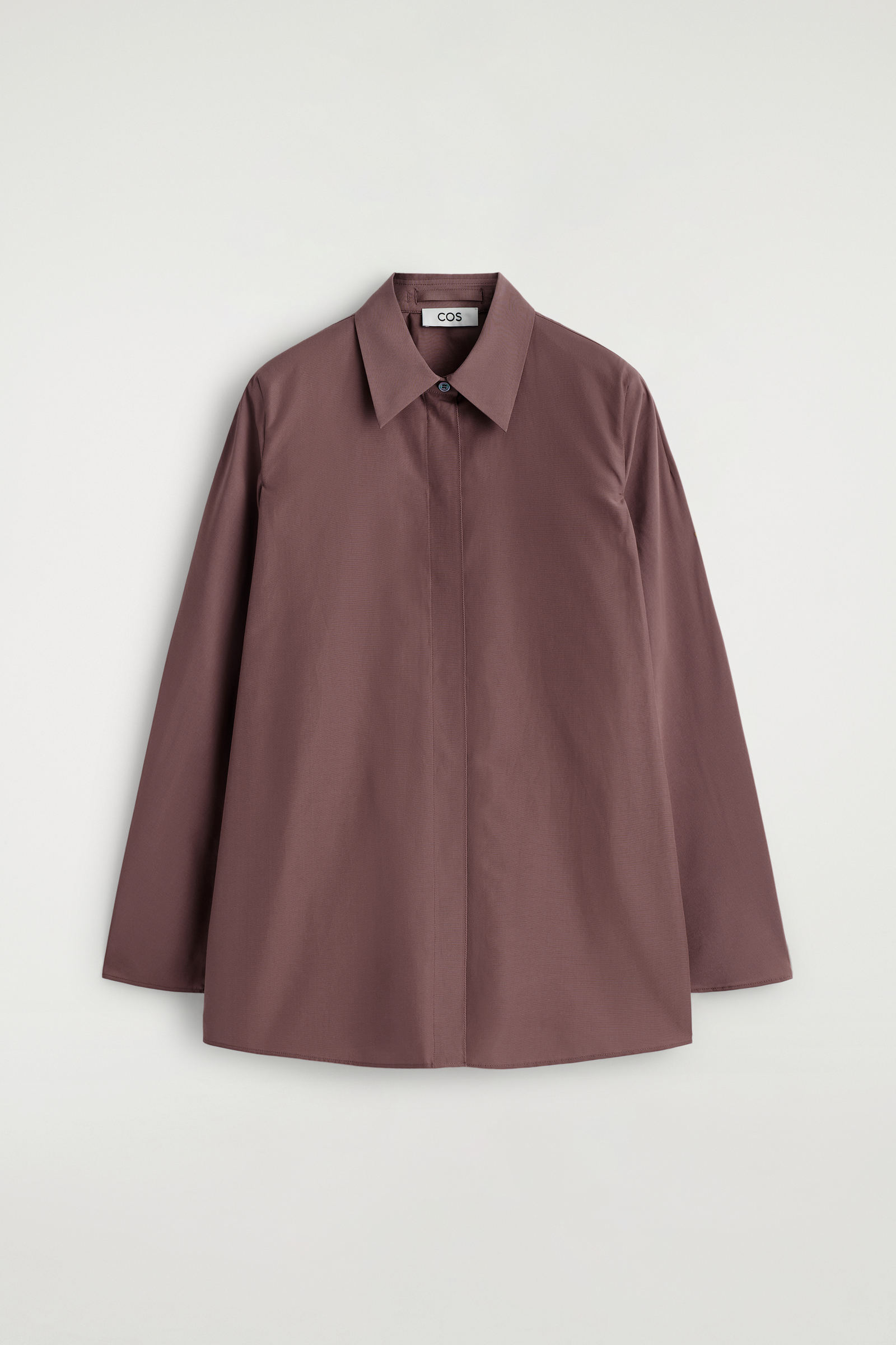 ROUNDED COTTON-SILK SHIRTMAHOGANY
