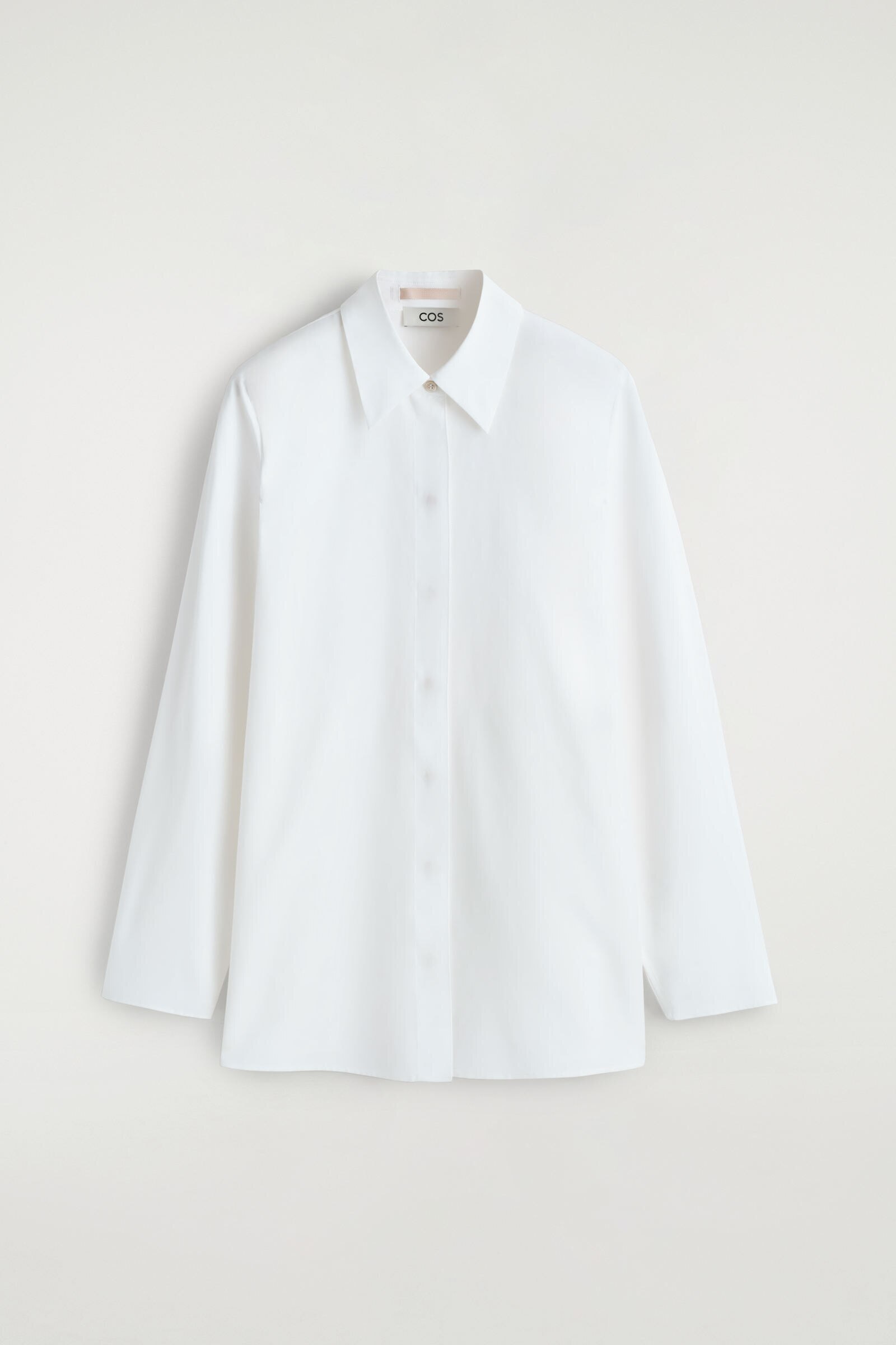 ROUNDED COTTON-SILK SHIRTCHALK