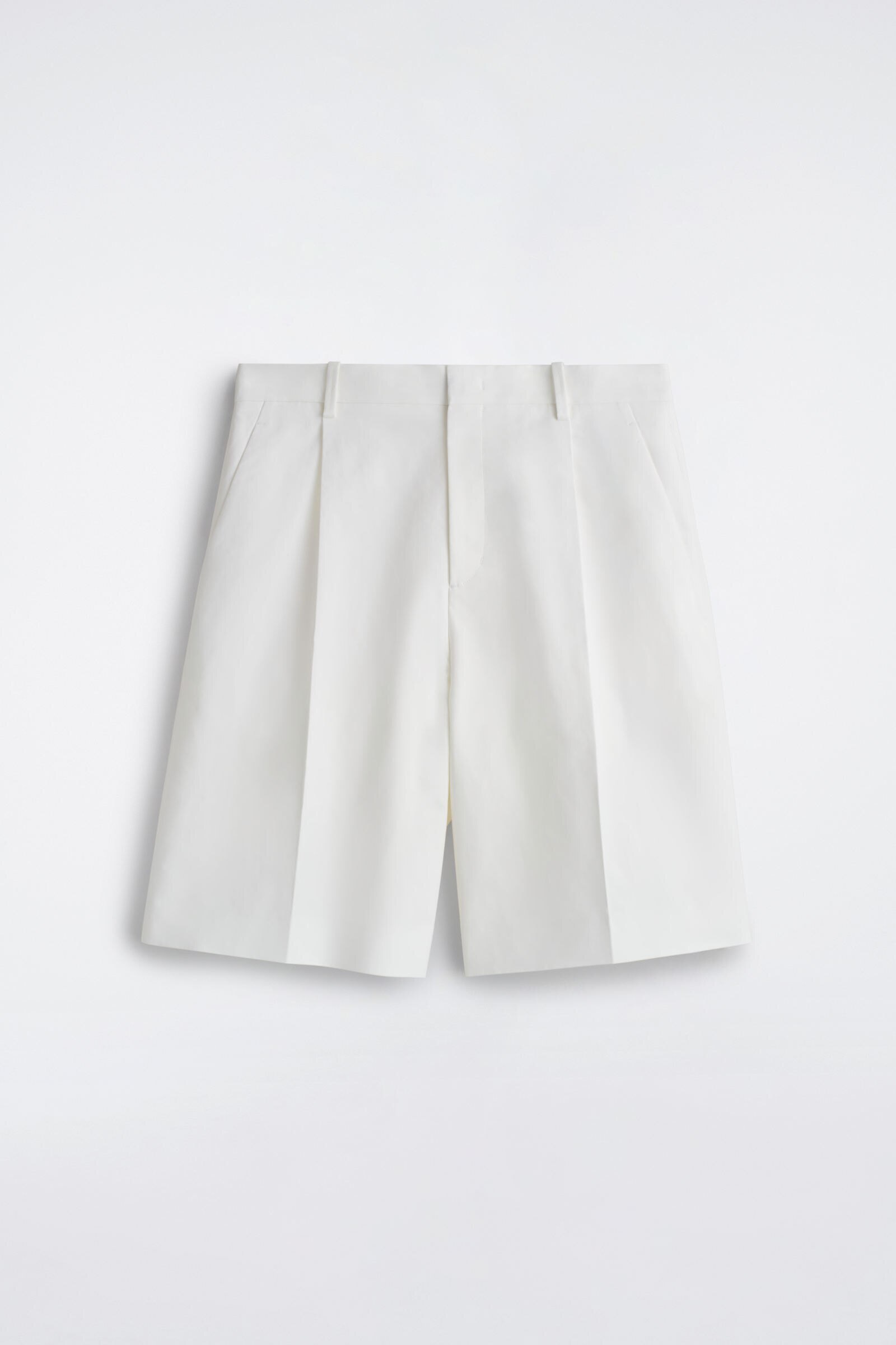 TAILORED COTTON-POPLIN SHORTSCHALK