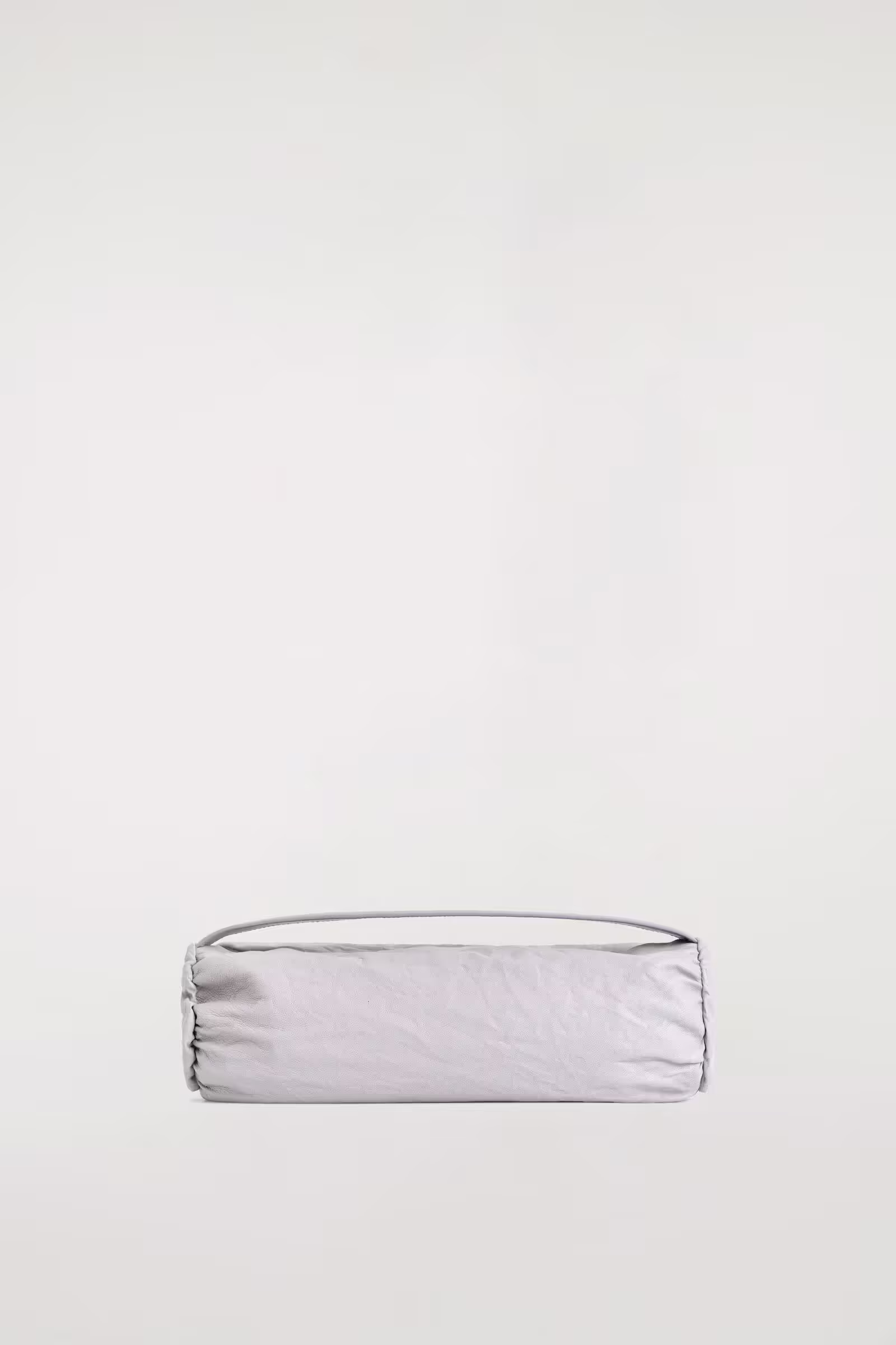 MINI CYLINDER CLUTCH BAG - TEXTURED-LEATHERDOVE GREY