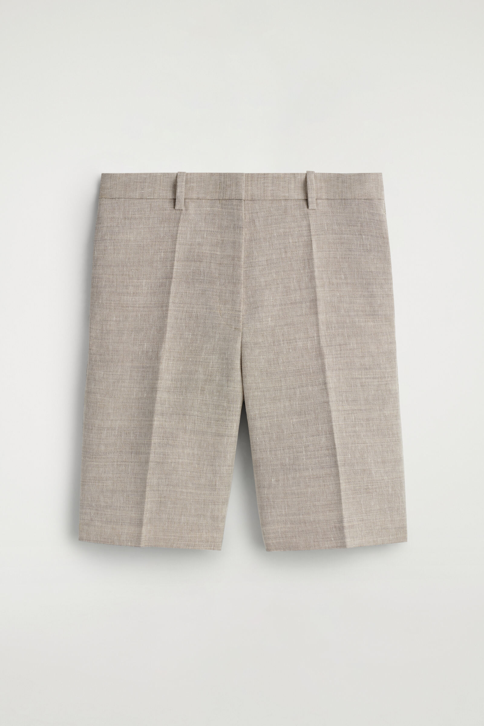 TAILORED LINEN SHORTSBEIGE MÉLANGE