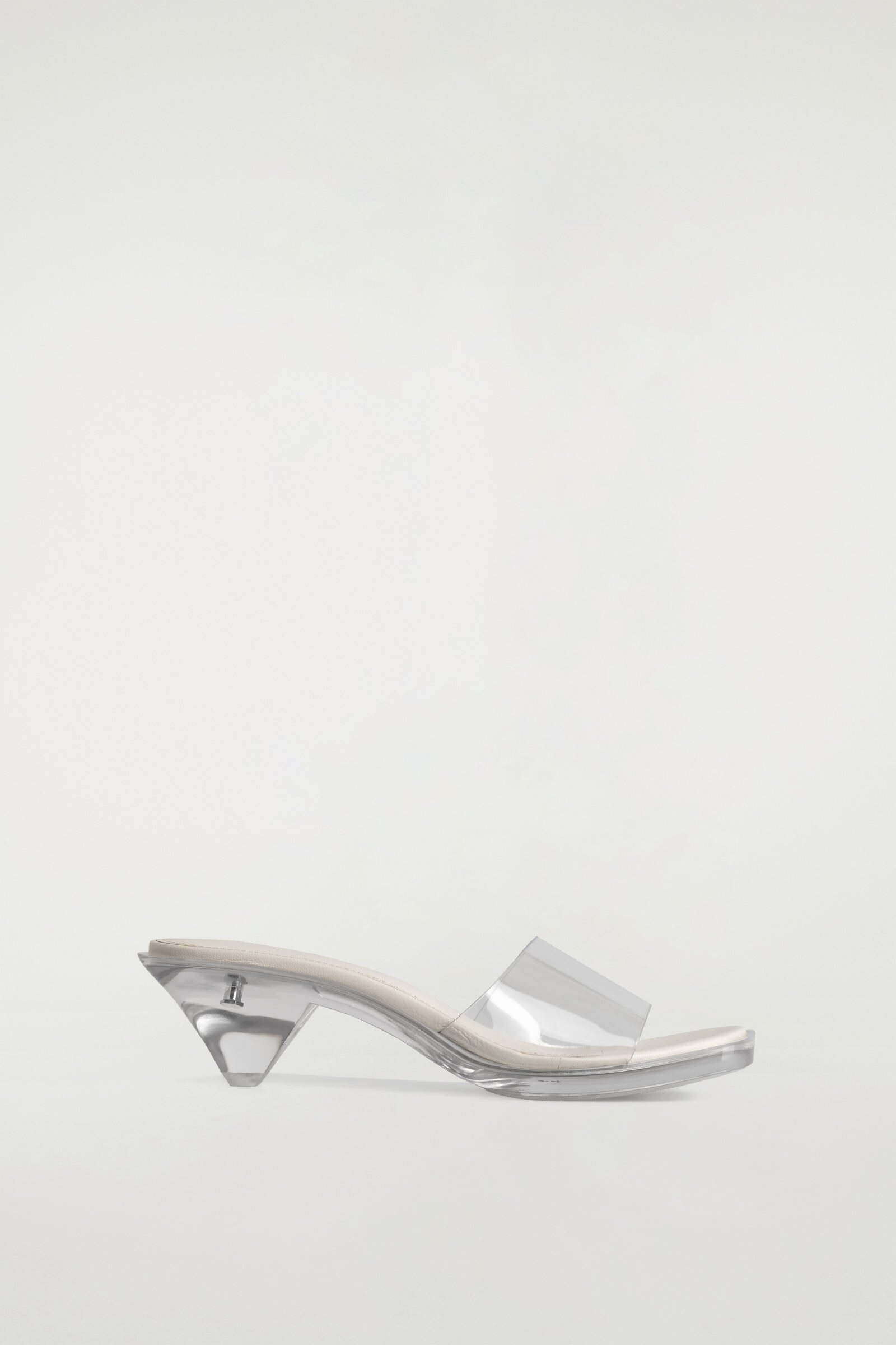 PERSPEX KITTEN-HEEL MULESCLEAR