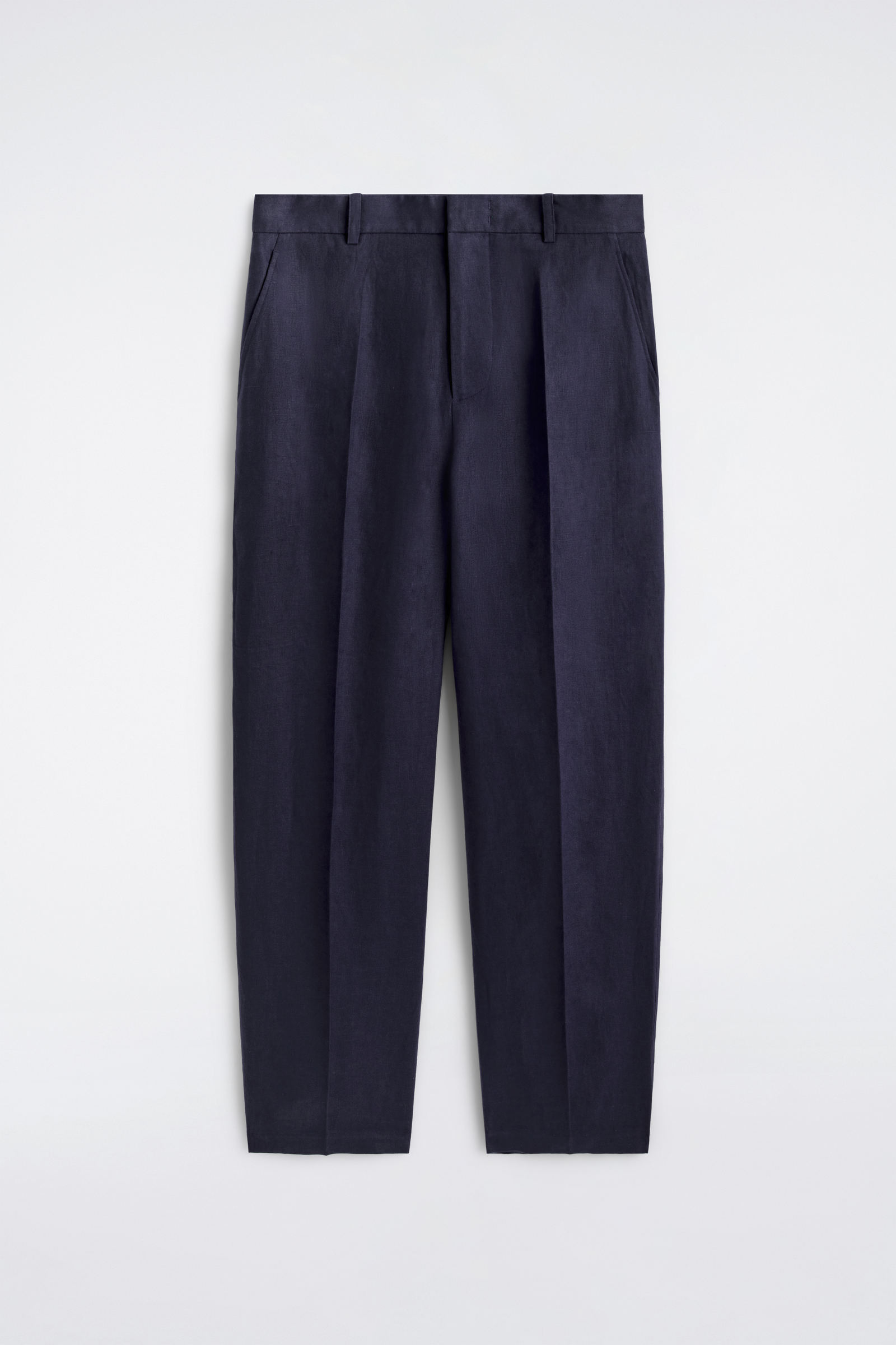 RELAXED LINEN TAPERED TROUSERSNAVY